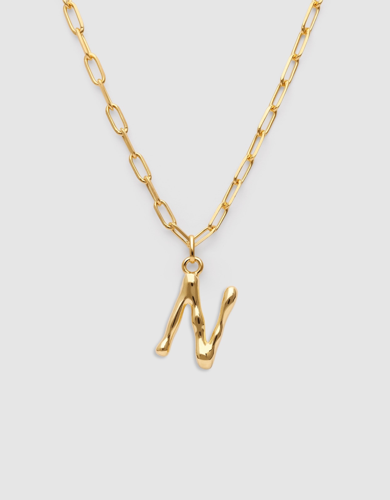 Colar Personalizado Chic Letter Xl de Aço Banhado em Ouro - N Dourado-1