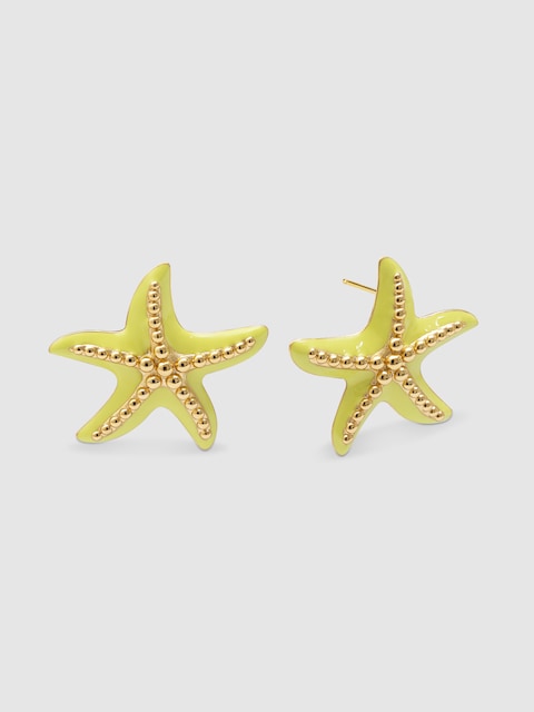 Imagen 0 de Pendientes Starfish Enamel Colors de aleación de metales bañado en oro