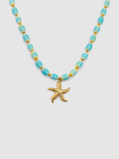 Imagen 0 de Collar Ariel Colors de acero bañado en oro