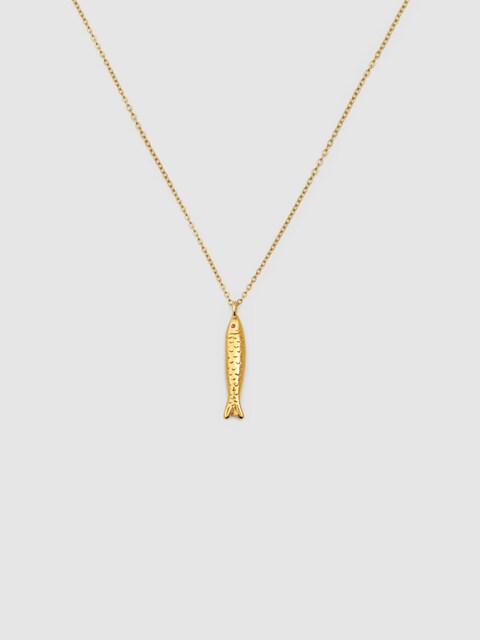 Imagen 0 de Collar Aqua Fish de acero bañado en oro
