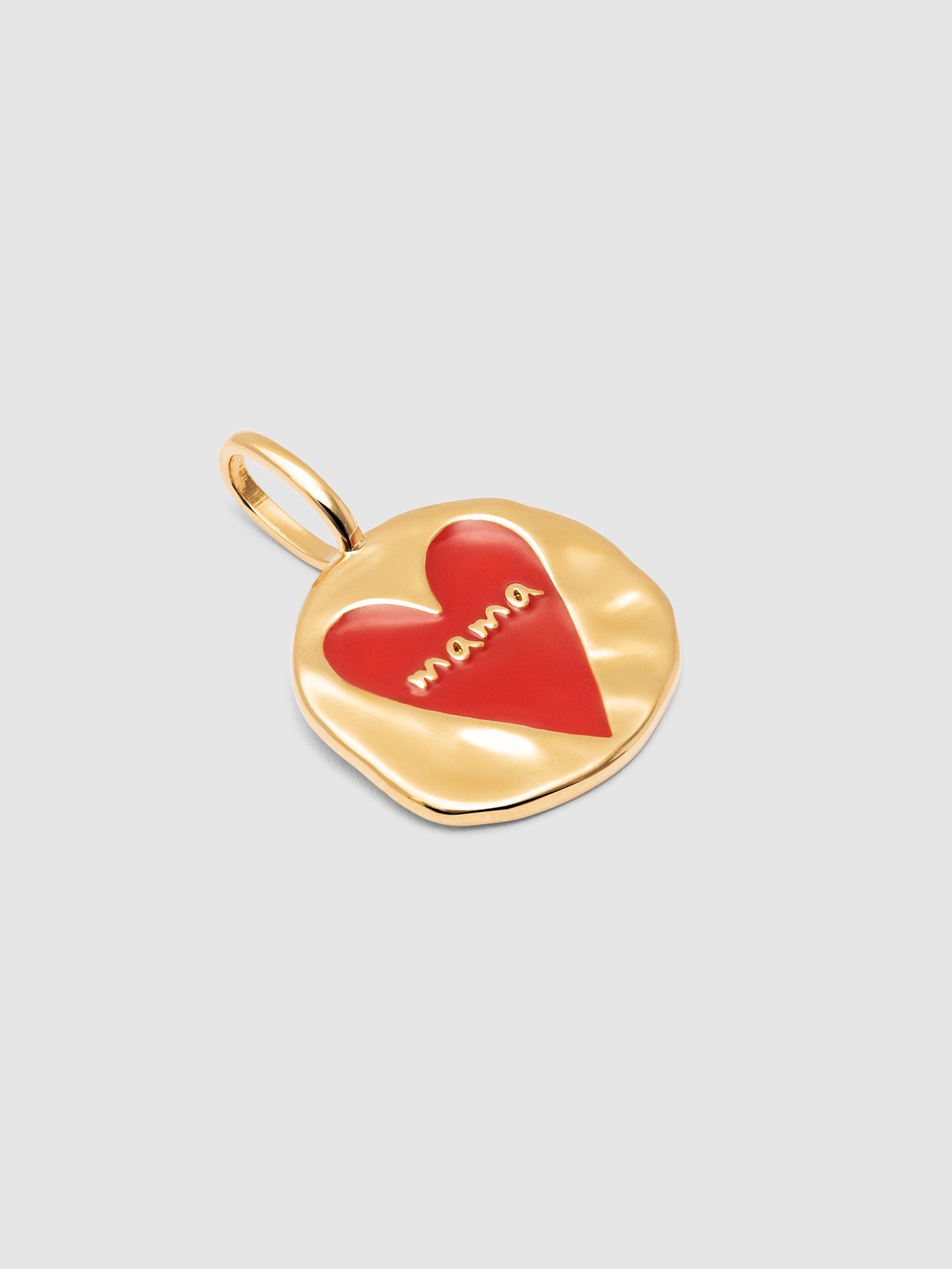 Charm mamá lovely heart de aleación de metales bañado en oro - Singularu - Rojo Rojo-4