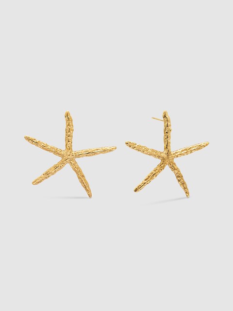 Imagen 0 de Pendientes Maxi Starfish de acero bañado en oro