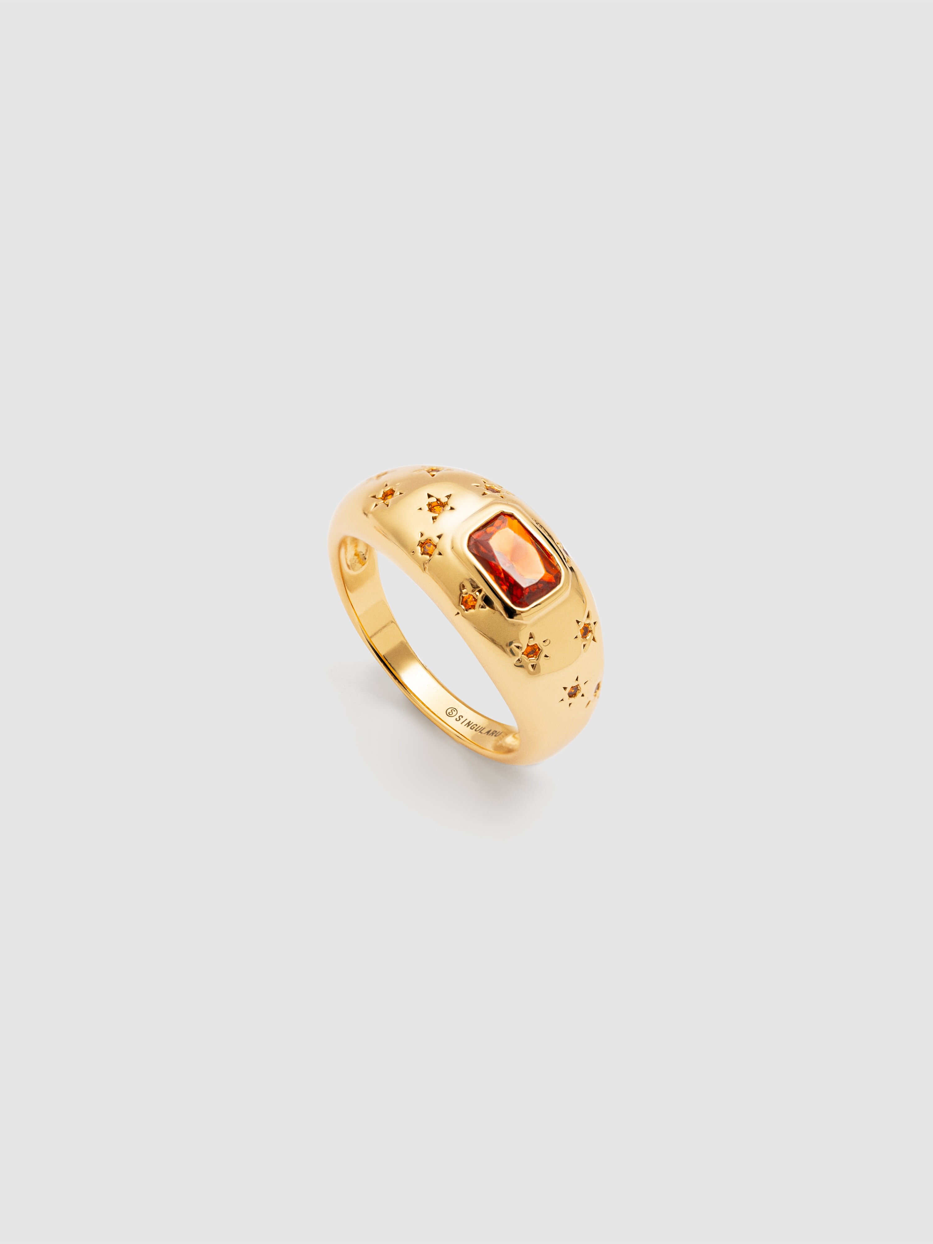 Anillo charlotte naranja de aleación de metales bañado en oro - Singularu - Naranja Naranja-3