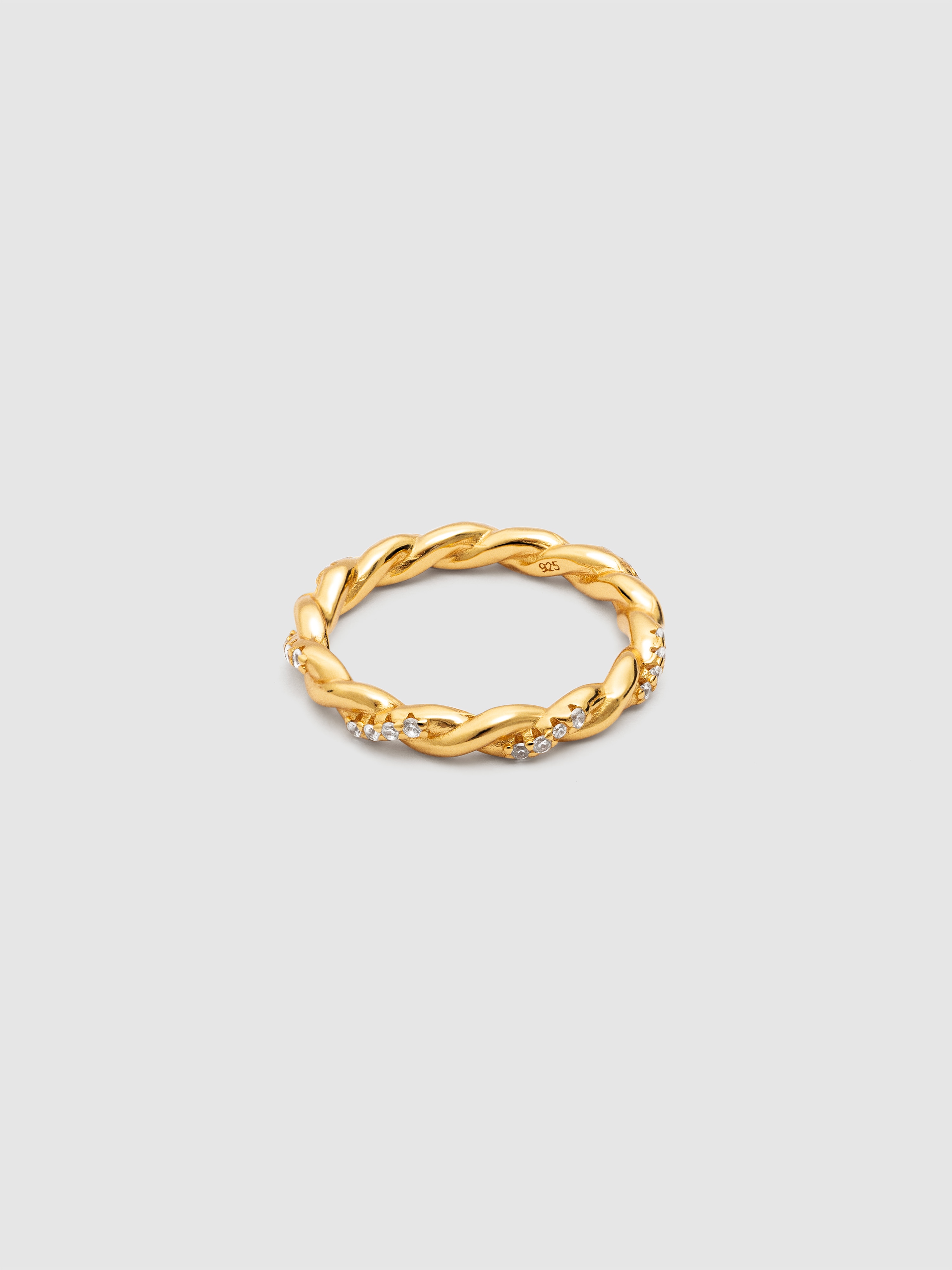 Imagen 0 de Anillo tressia de plata bañada en oro Dorado