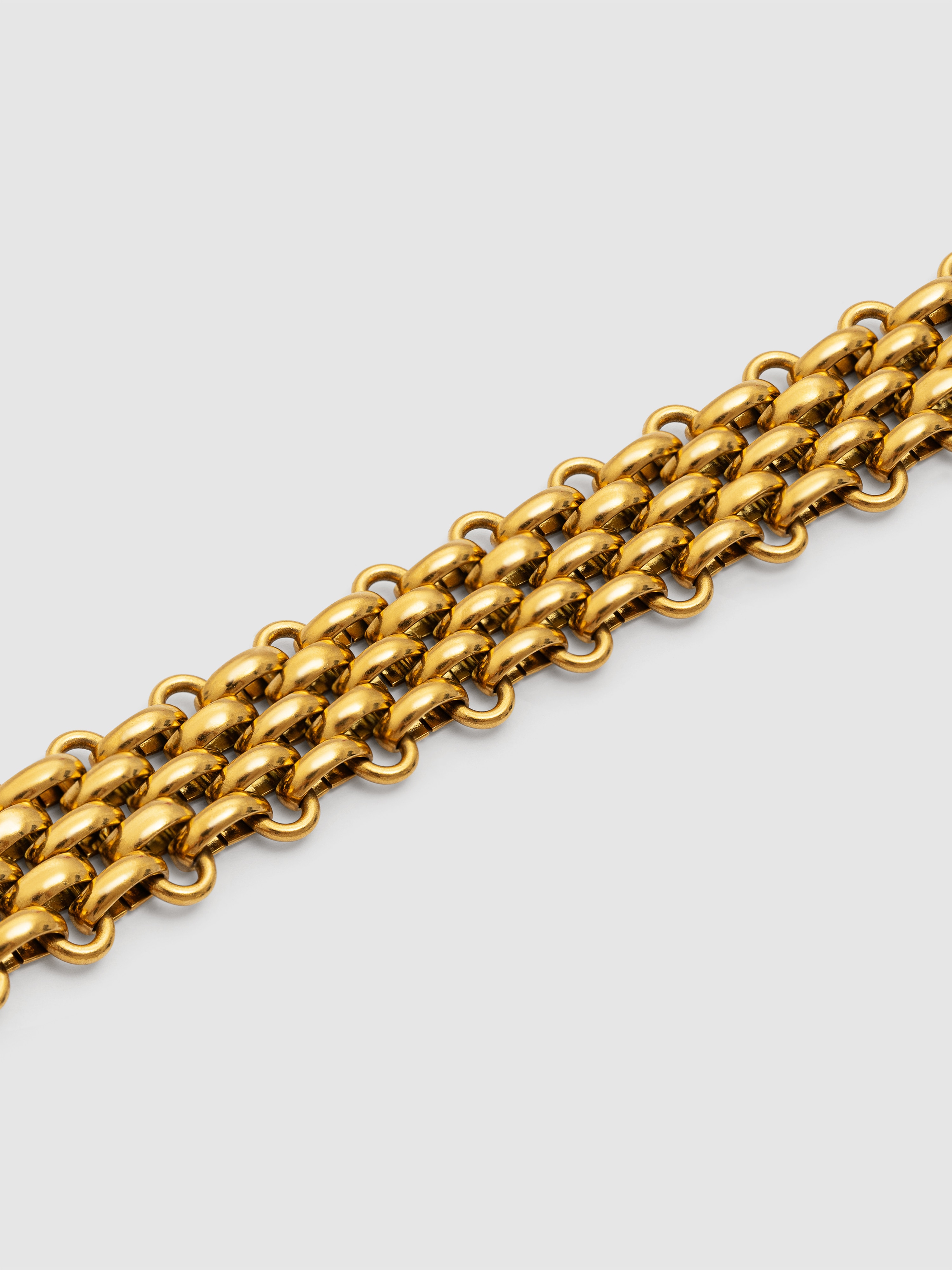 Pulsera de eslabones galea de acero bañado en oro - Singularu - Dorado Dorado-3