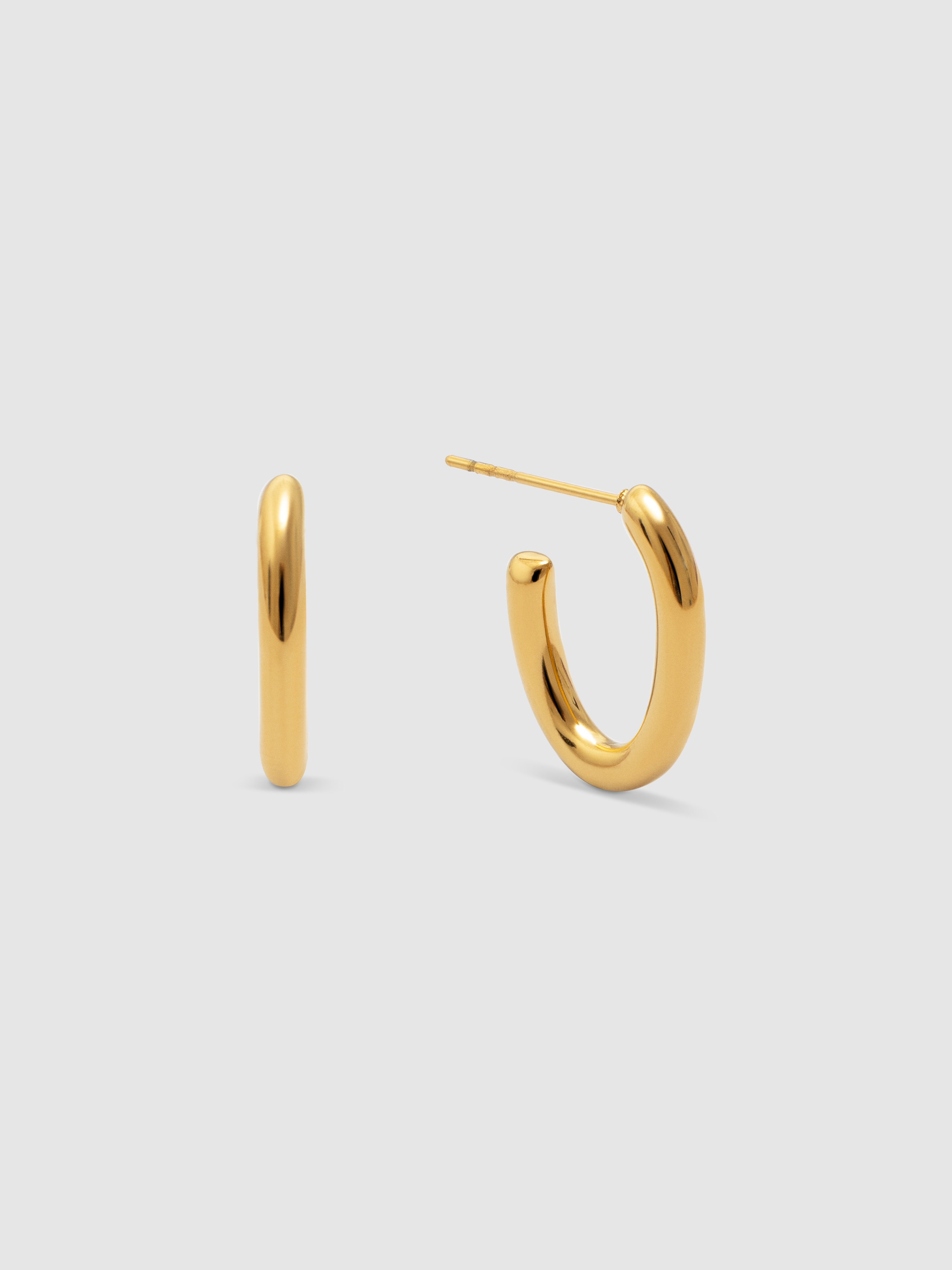 Imagen 0 de Pendientes aro bonnet de acero bañado en oro Dorado