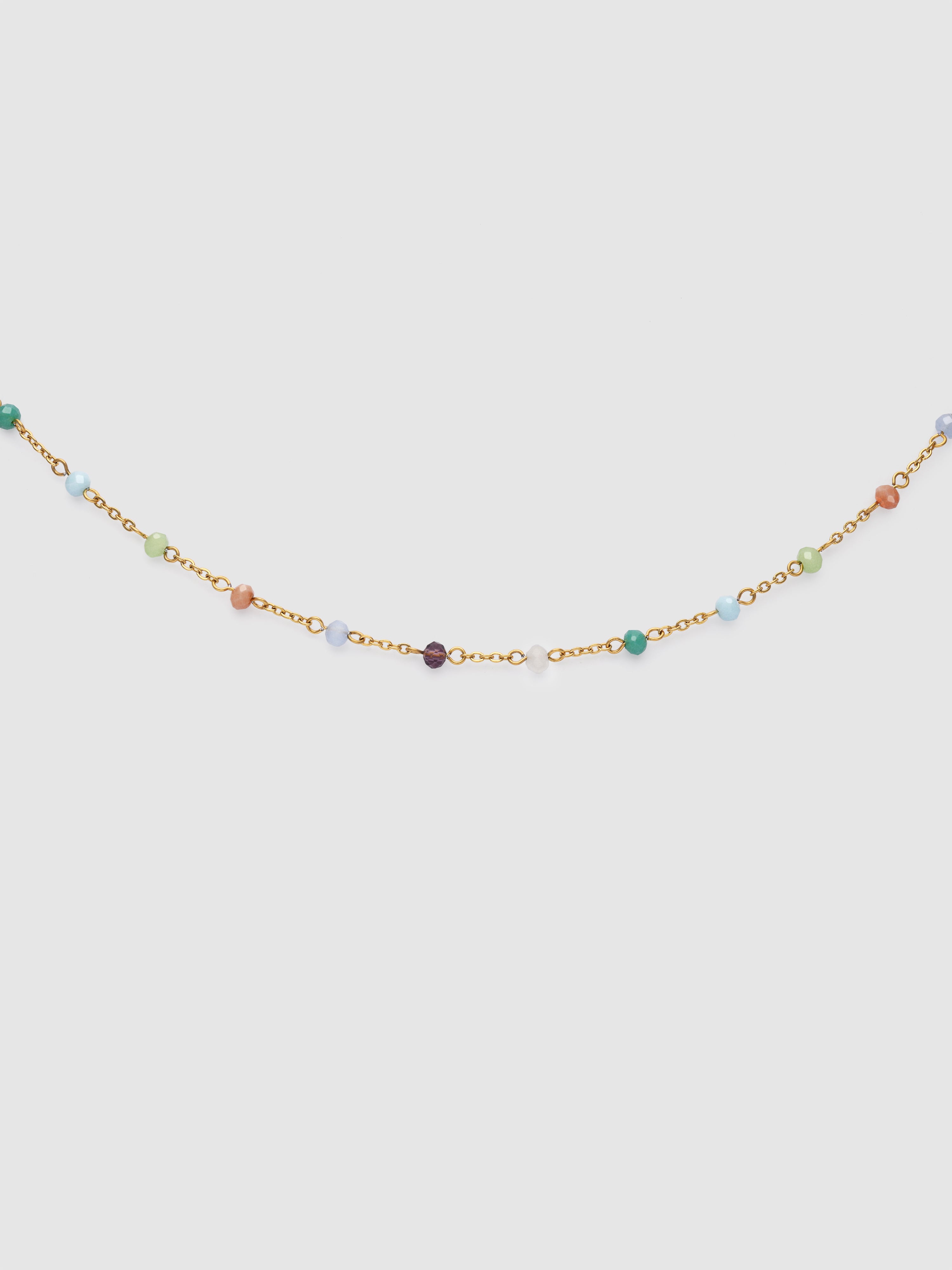 Imagen 0 de Collar crystals colors de acero bañado en oro Multicolor