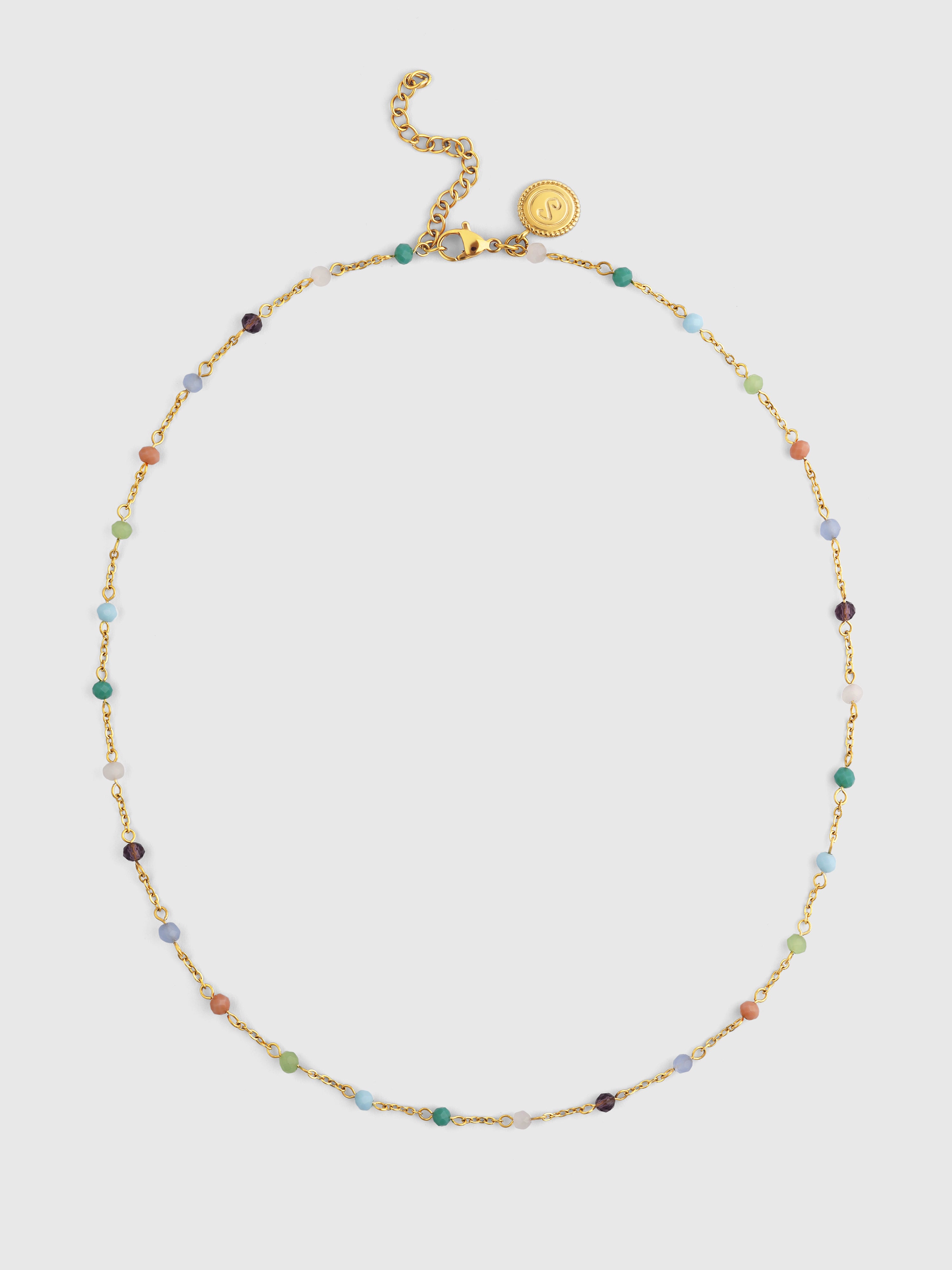Collar crystals colors de acero bañado en oro - Singularu - Multicolor Multicolor-4