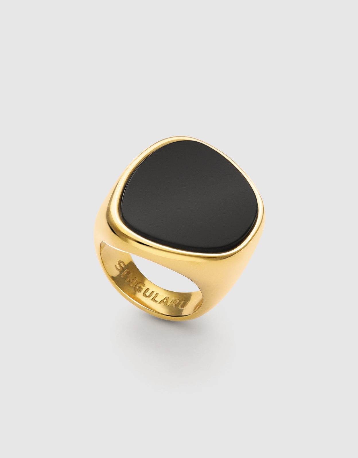 Anillo ibiza black de acero bañado en oro - Singularu - Negro Negro-3