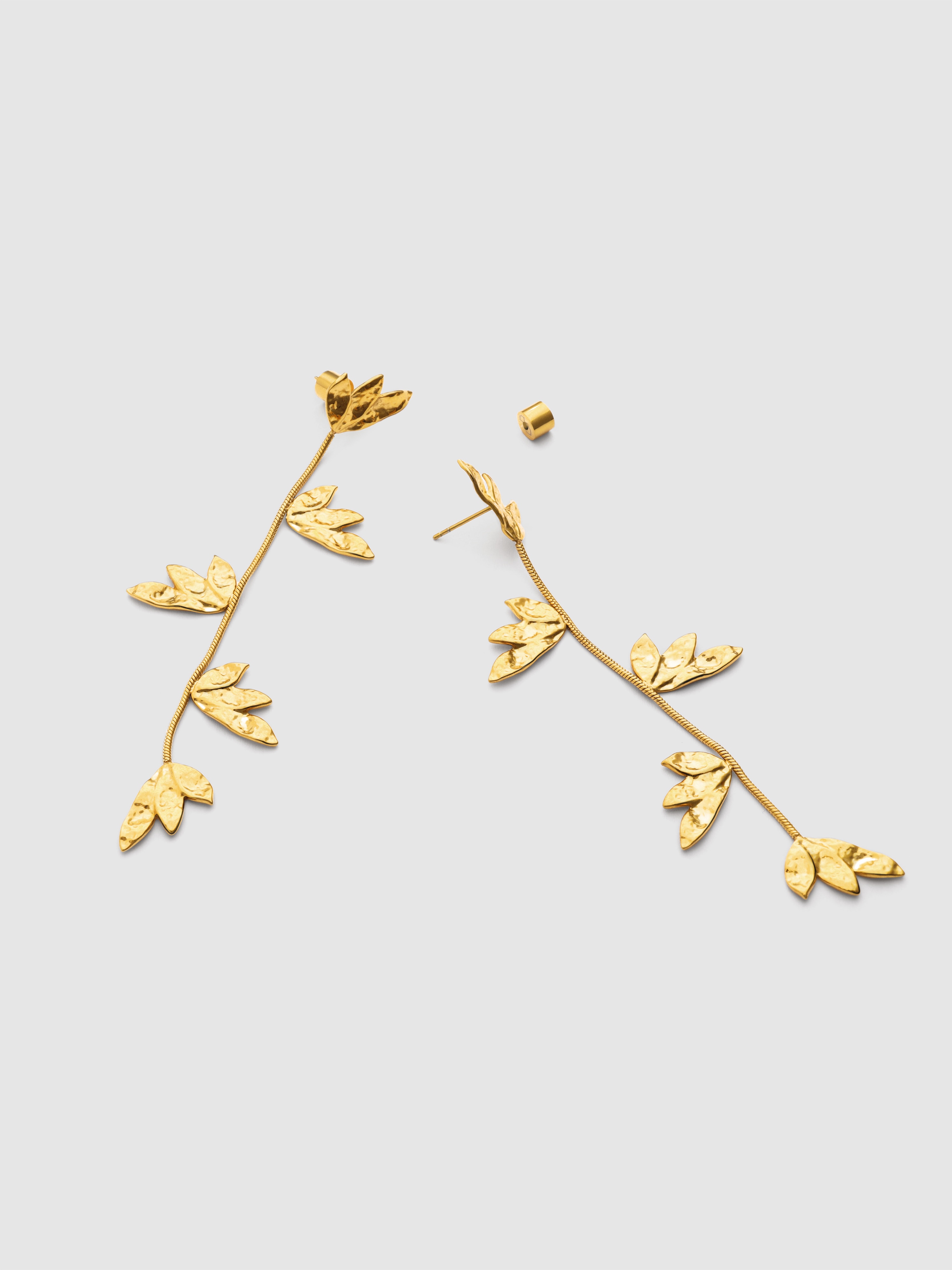 Pendientes florenda de acero bañado en oro - Singularu - Dorado Dorado-3