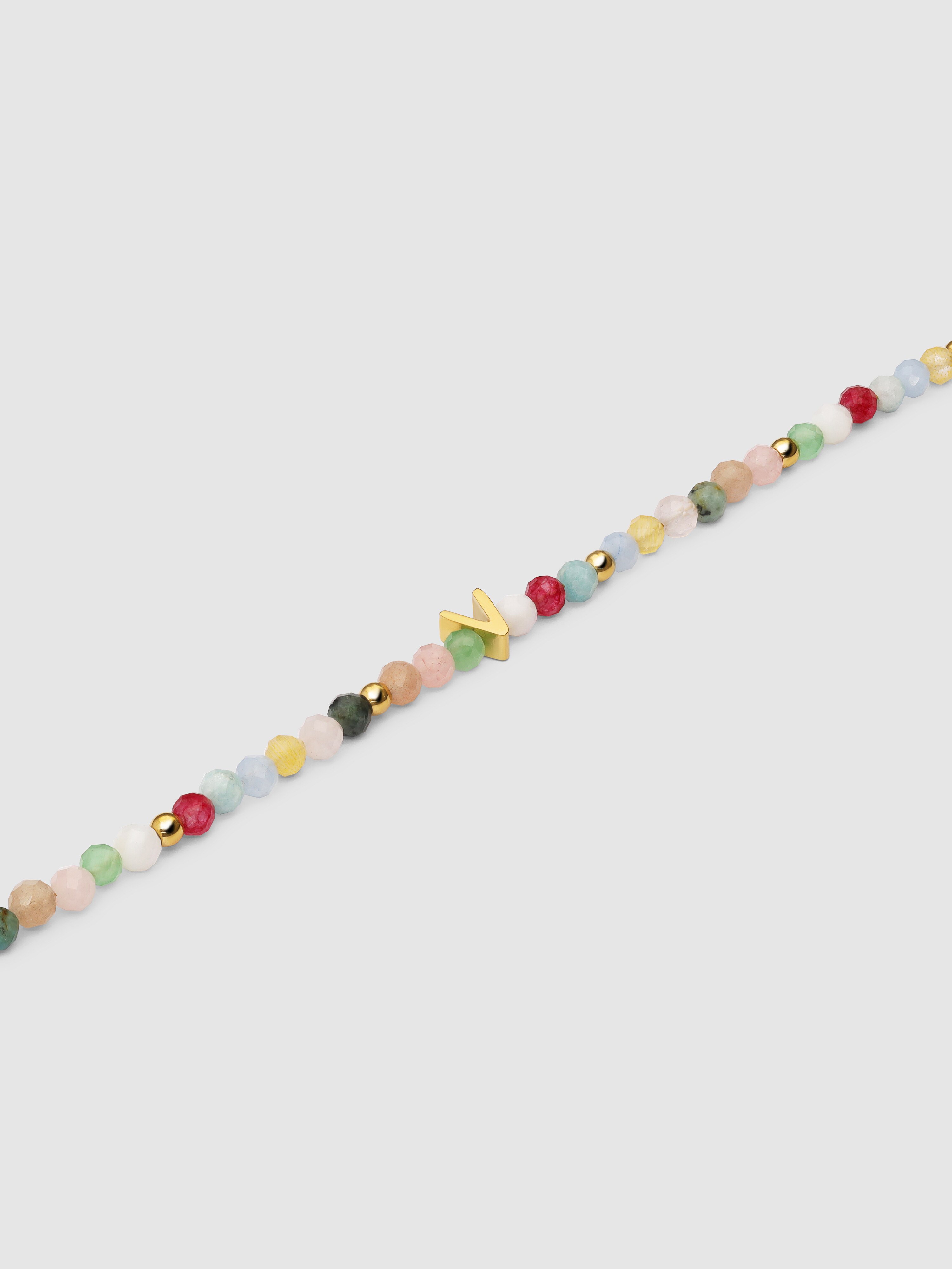 Pulsera de cadena personalizada letter altea colors de acero bañado en oro v - Singularu - Multicolor Multicolor-4