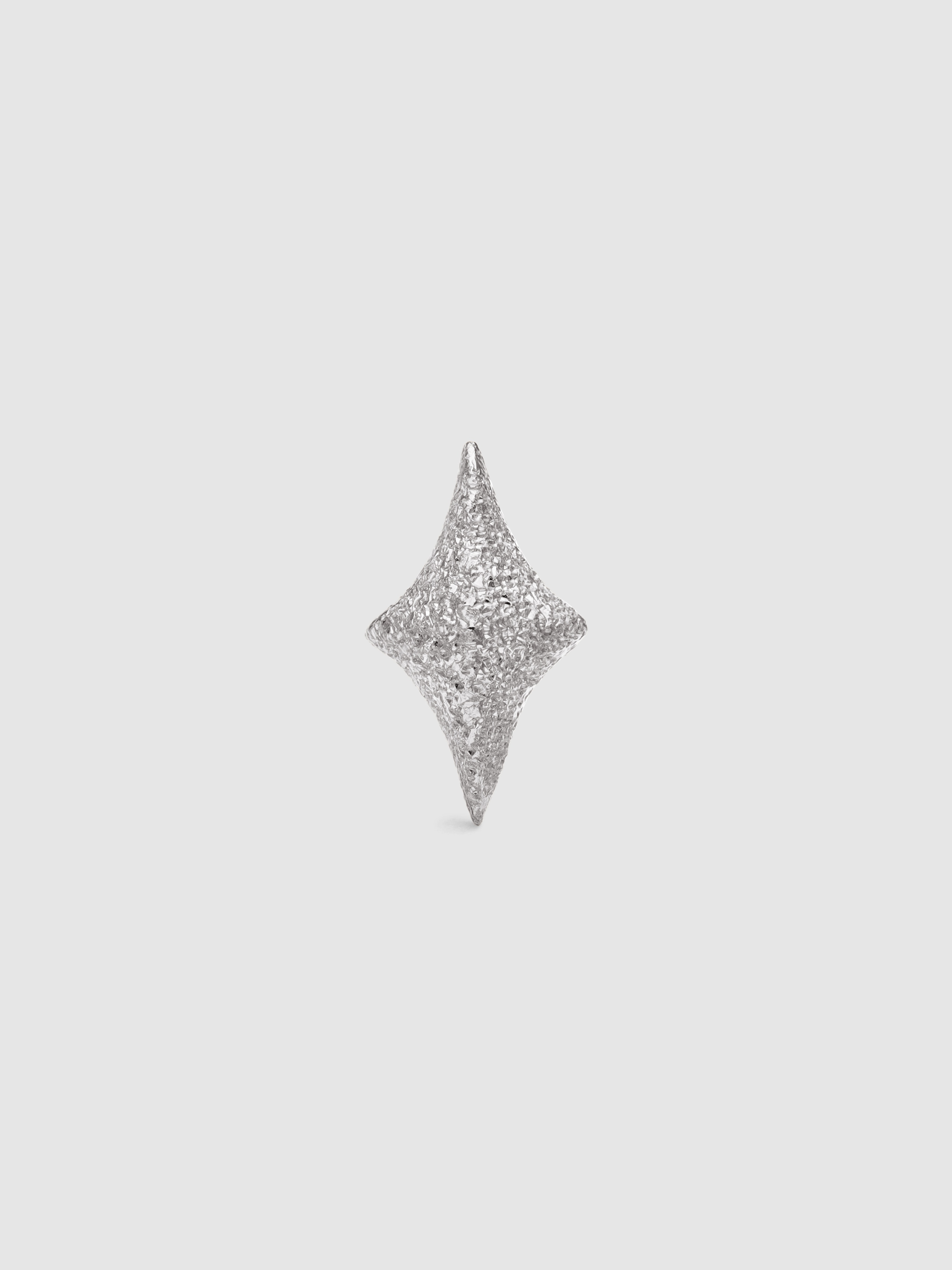 Pendiente individual organic star spark de plata bañada en rodio - Singularu - Plateado Plateado-1