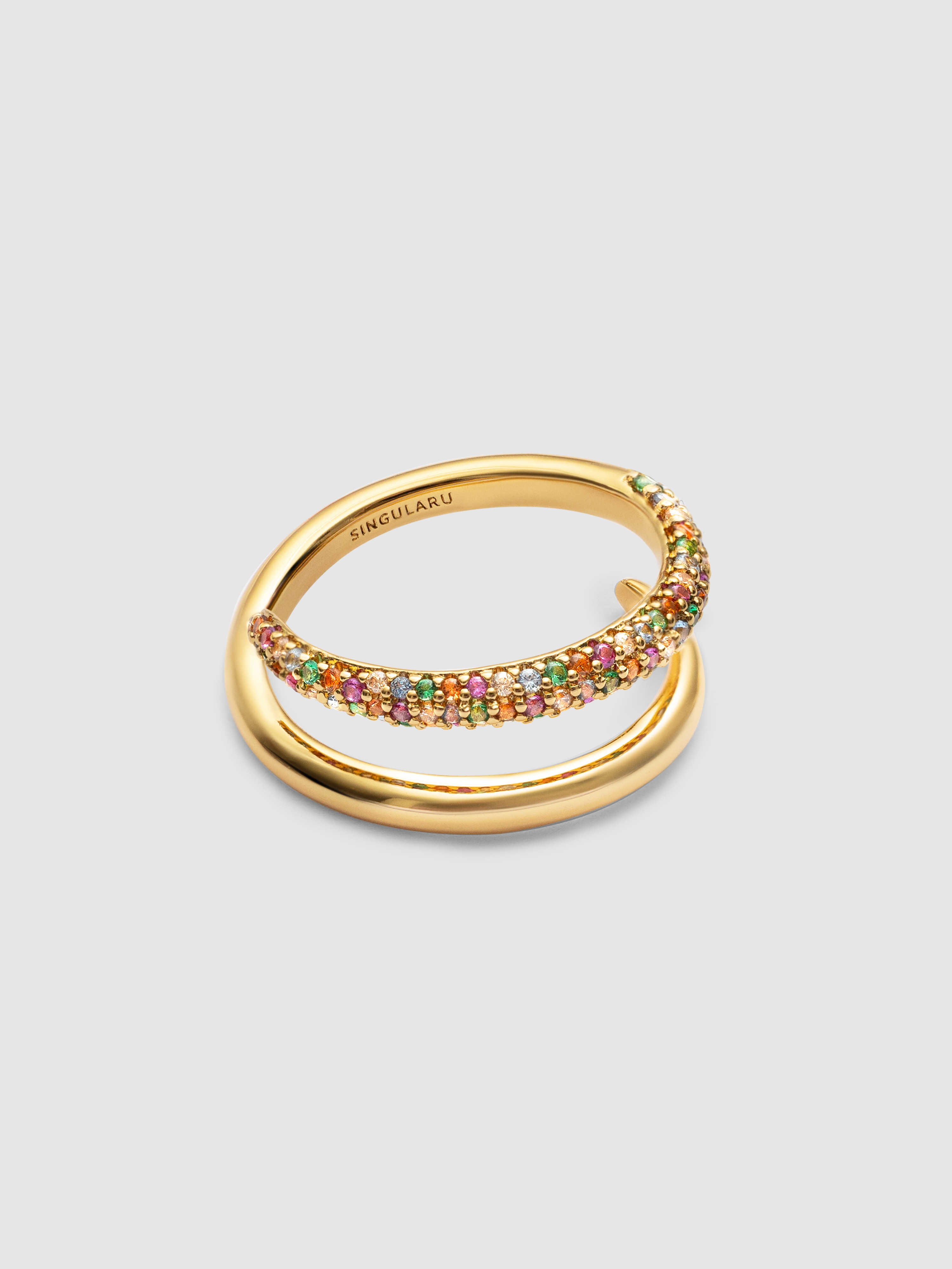 Imagen 0 de Anillo doble scarlett dance de aleación de metales bañado en oro Oro