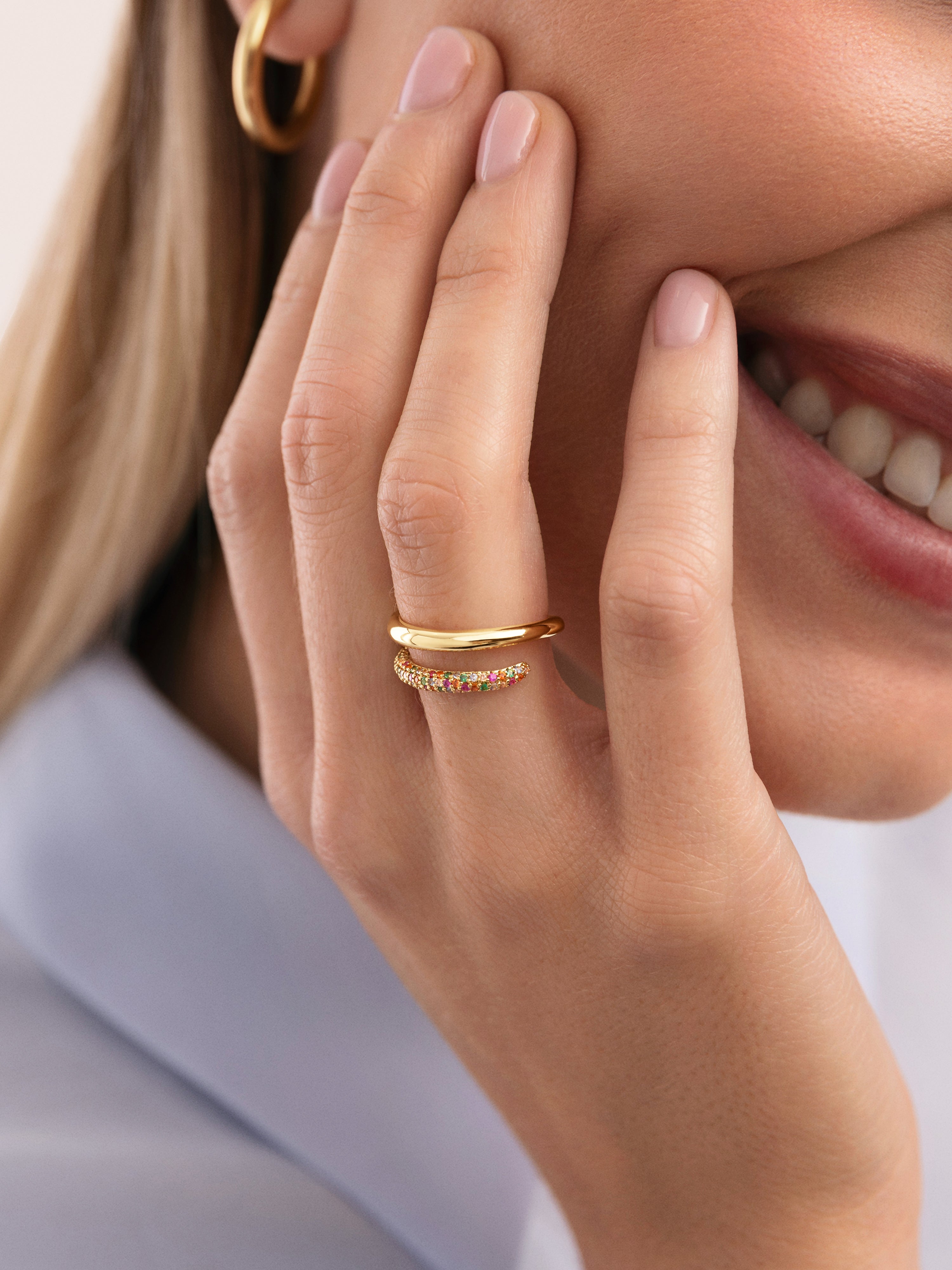 Anillo doble scarlett dance de aleación de metales bañado en - Singularu - Oro Oro-3