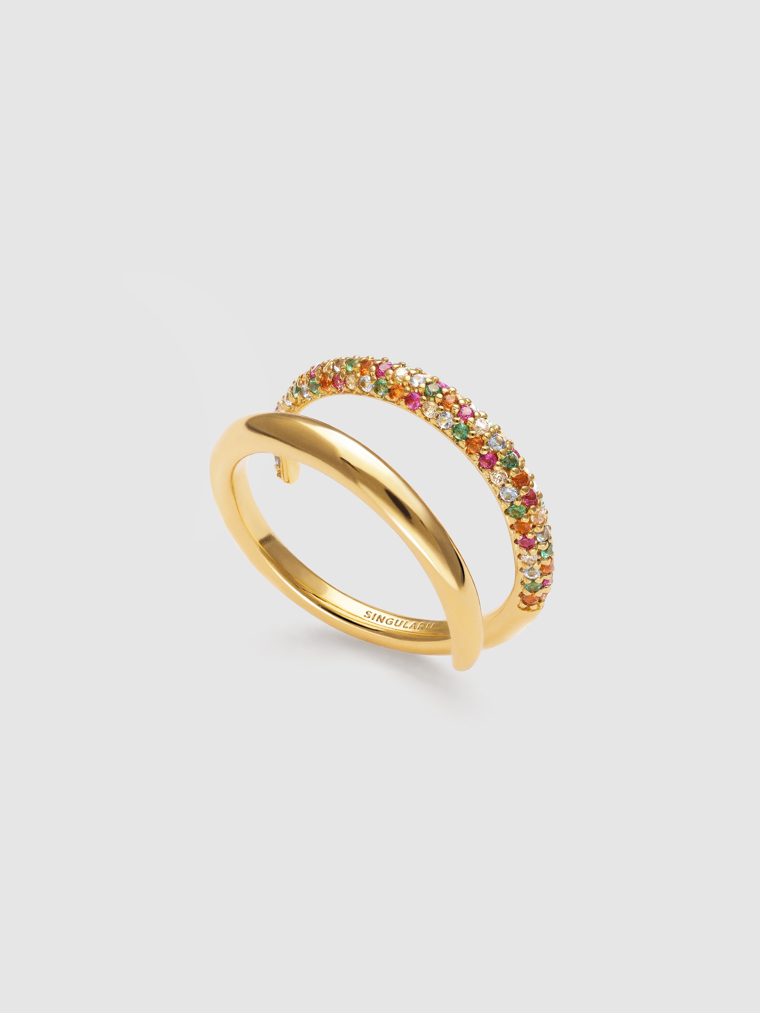Anillo doble scarlett dance de aleación de metales bañado en - Singularu - Oro Oro-4