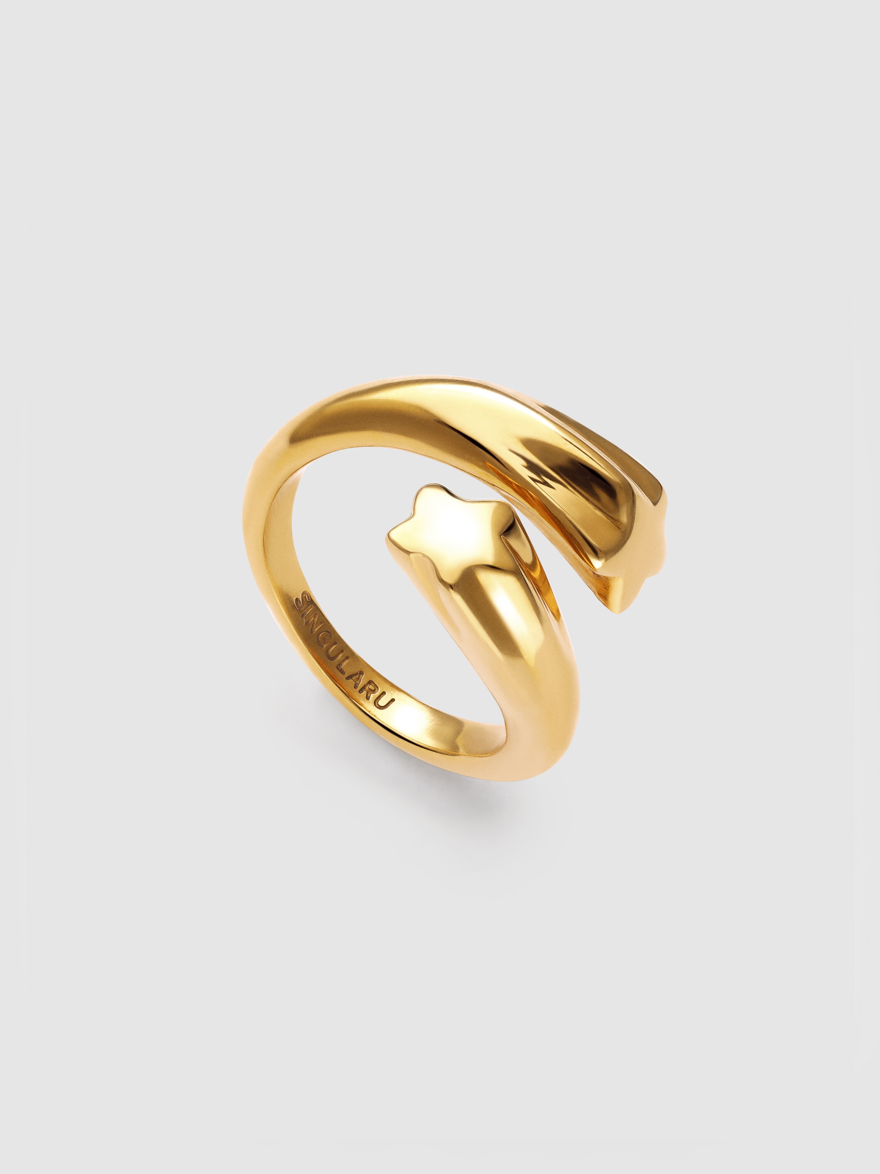 Anillo abbraccio stars de acero bañado en oro - Singularu - Dorado Dorado-4