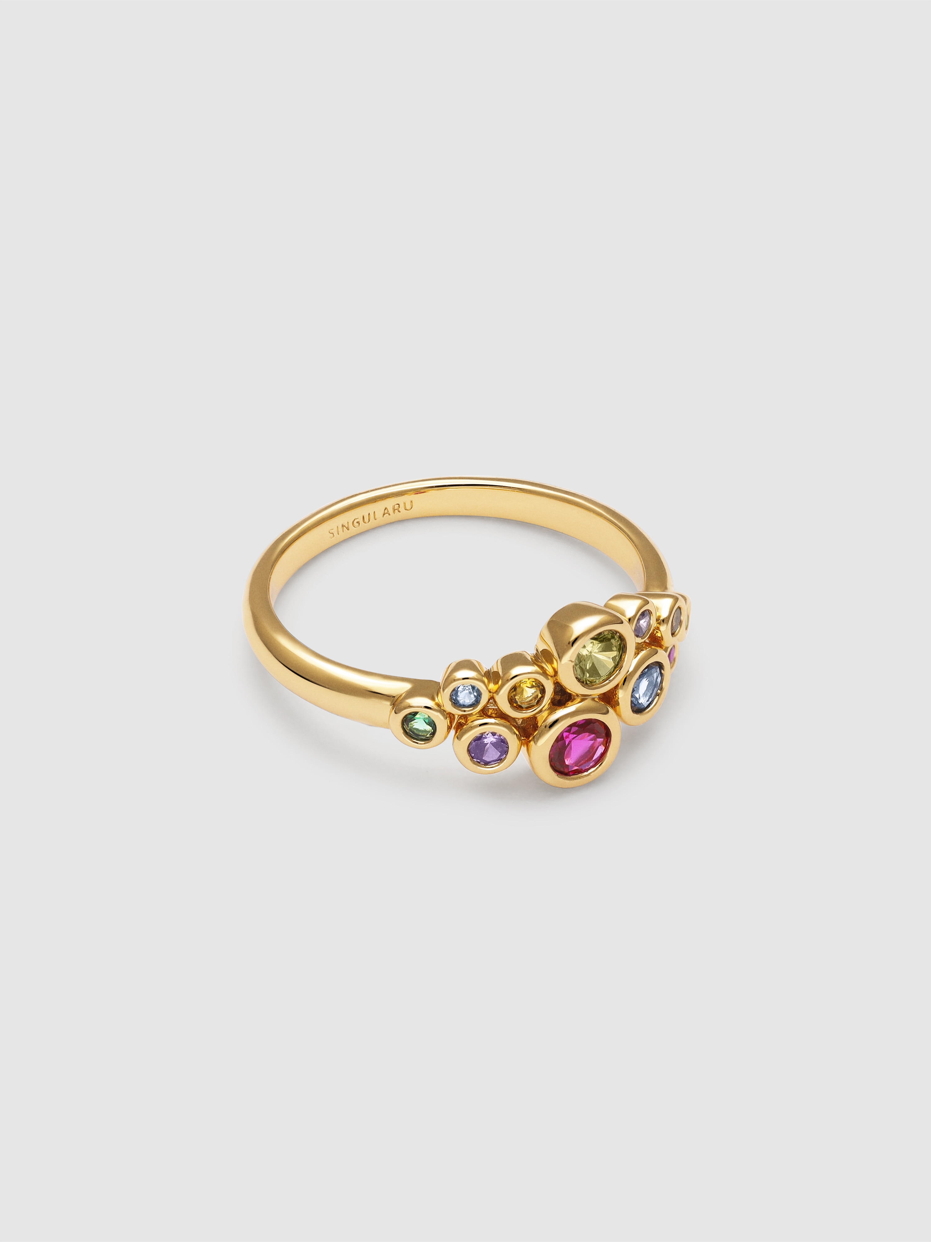 Imagen 0 de Anillo rainbow bubbles de aleación de metales bañado en oro Multicolor