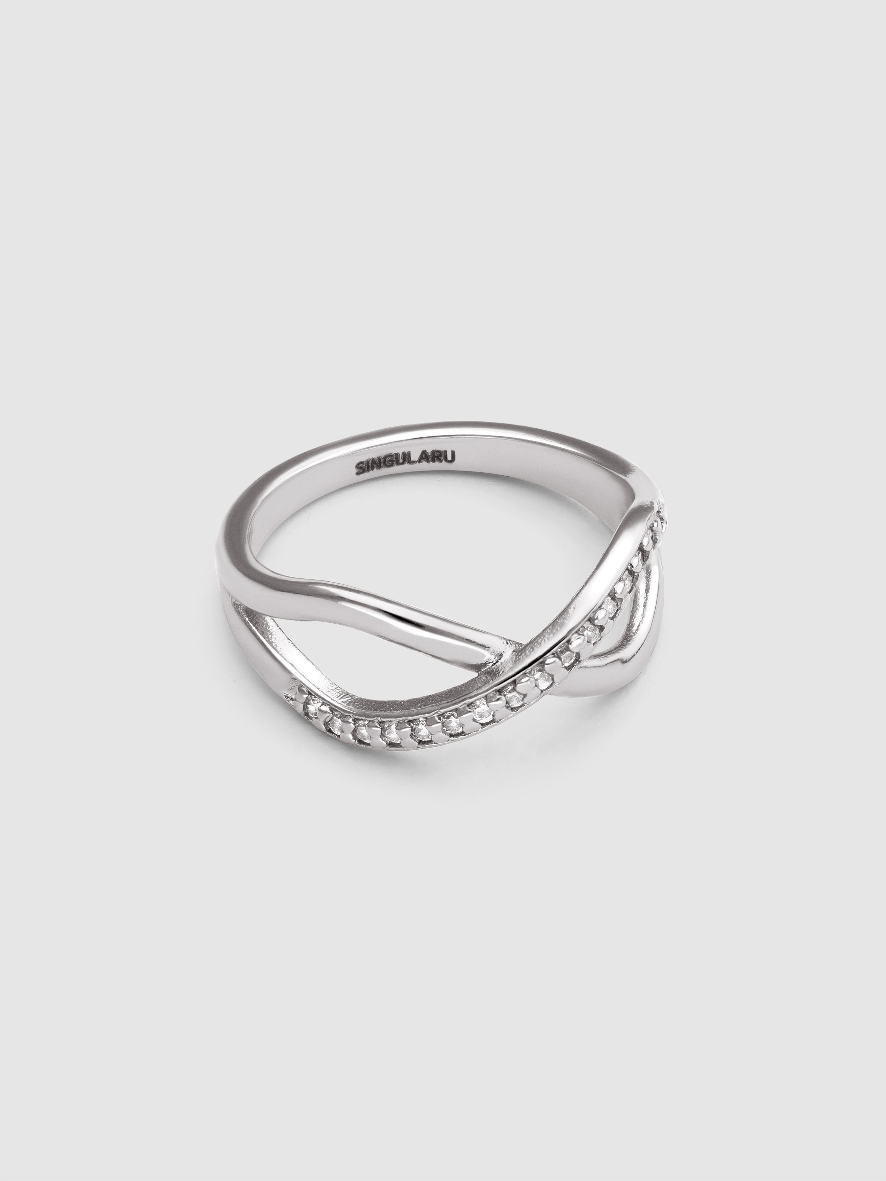 Anillo eterna sparks de aleación de metales bañado en rodio - Singularu - Plateado Plateado-1