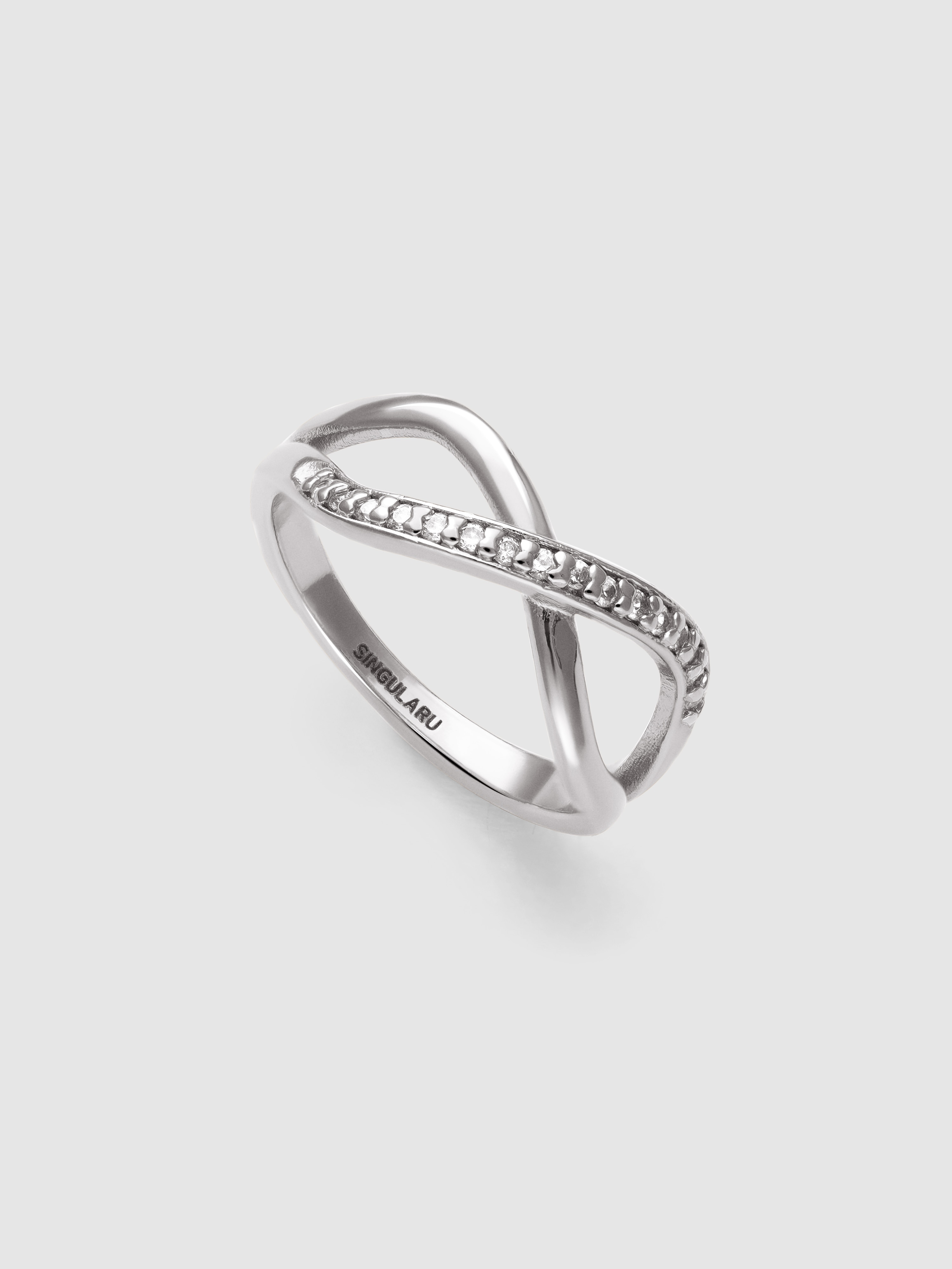Anillo eterna sparks de aleación de metales bañado en rodio - Singularu - Plateado Plateado-3