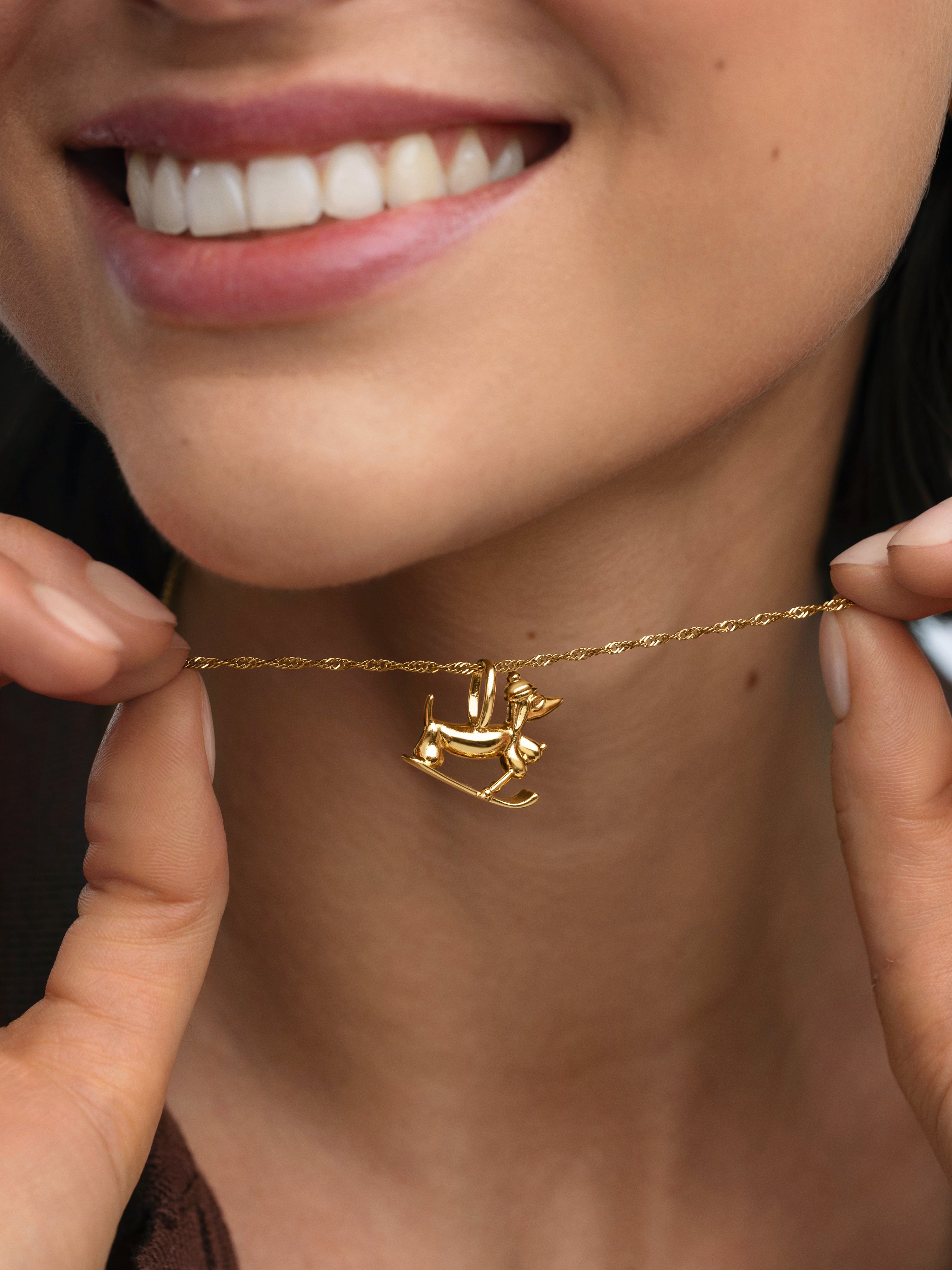 ノルディックウェア　charms Gold Charm winter teckel de aleación de metales bañado en oro Oro