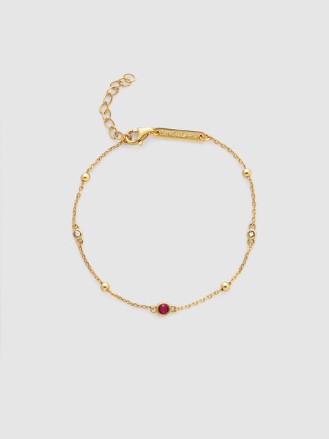Imagen 0 de Pulsera Birthstone de plata bañada en oro Enero