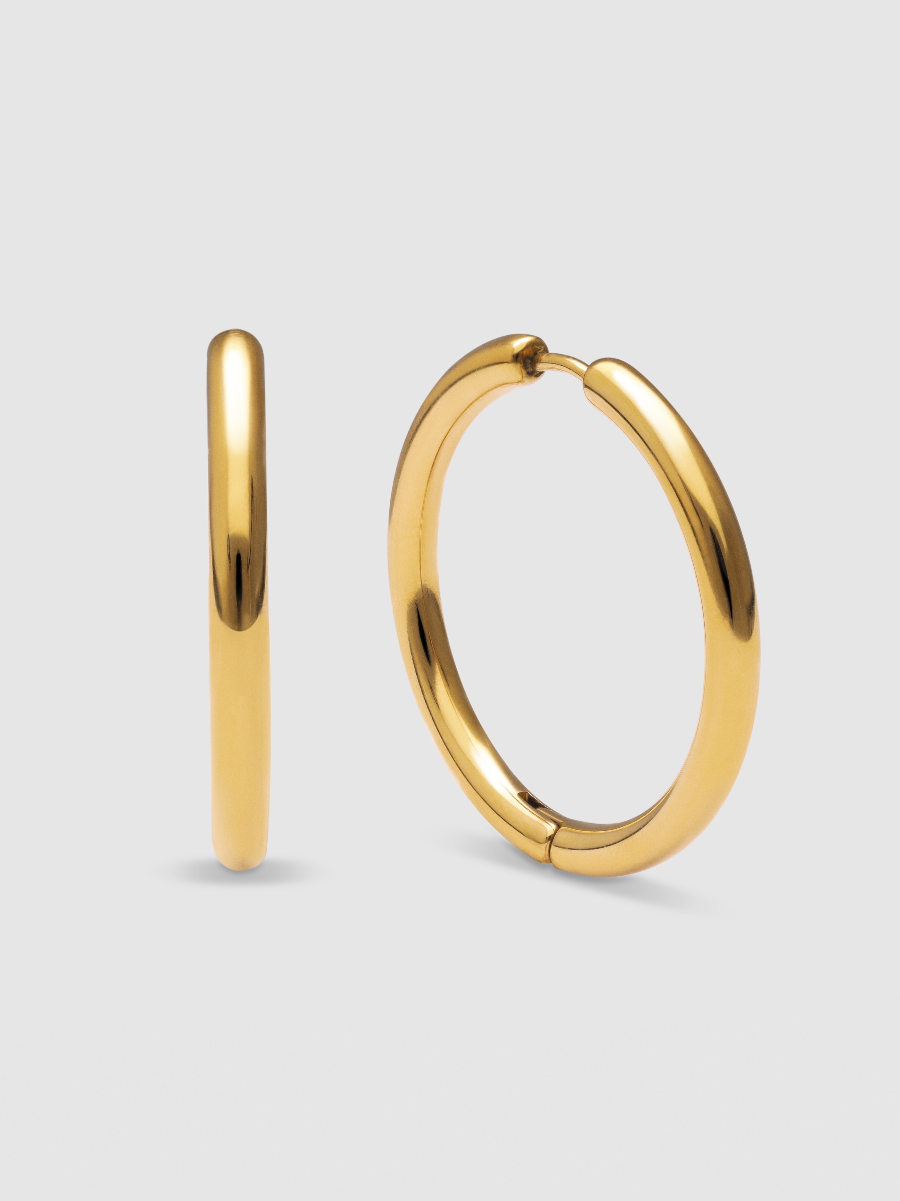 Pendientes aro carmen l de acero bañado en oro - Singularu - Dorado Dorado-1