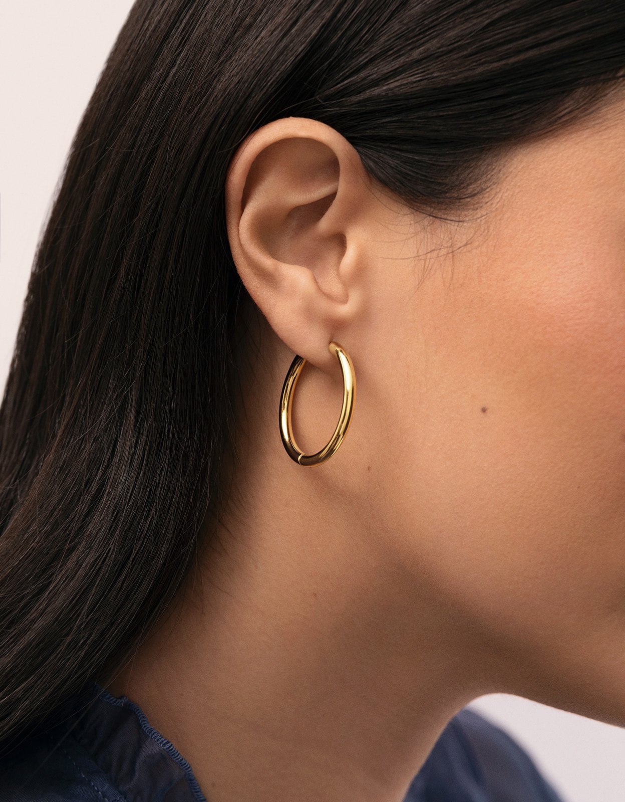 Pendientes aro carmen l de acero bañado en oro - Singularu - Dorado Dorado-2
