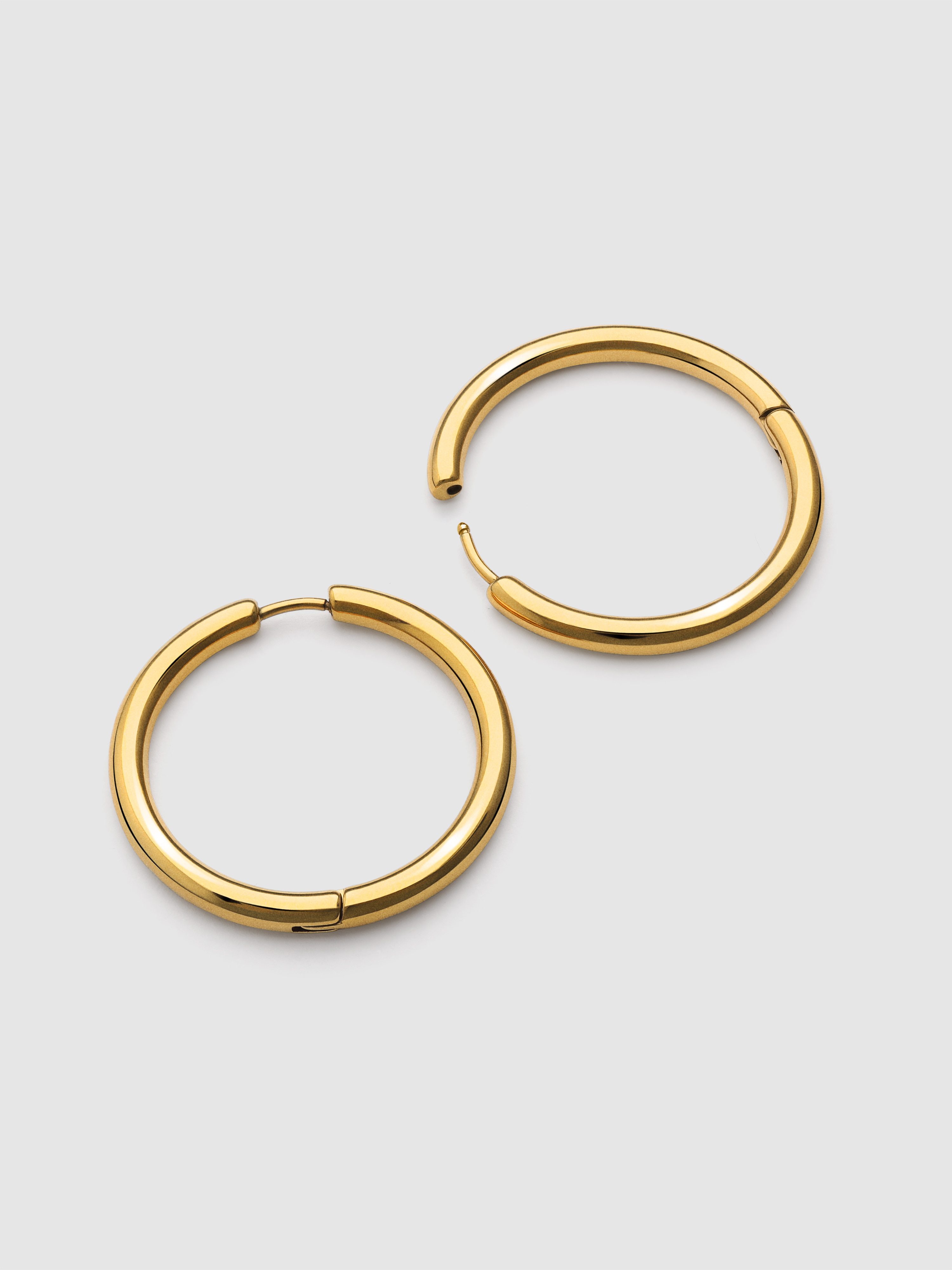 Pendientes aro carmen l de acero bañado en oro - Singularu - Dorado Dorado-3