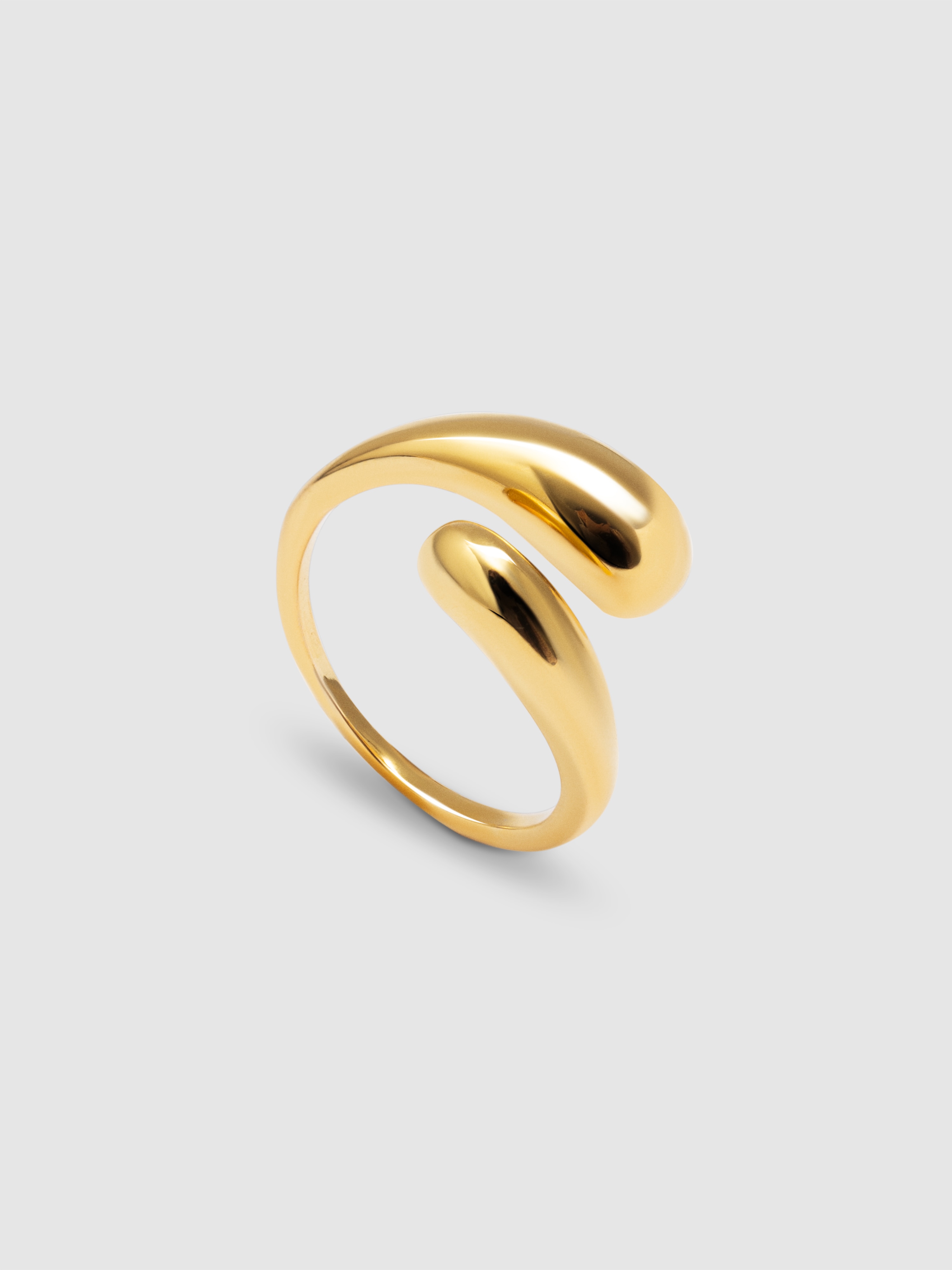 Anillo abbraccio de acero bañado en oro - Singularu - Dorado Dorado-3
