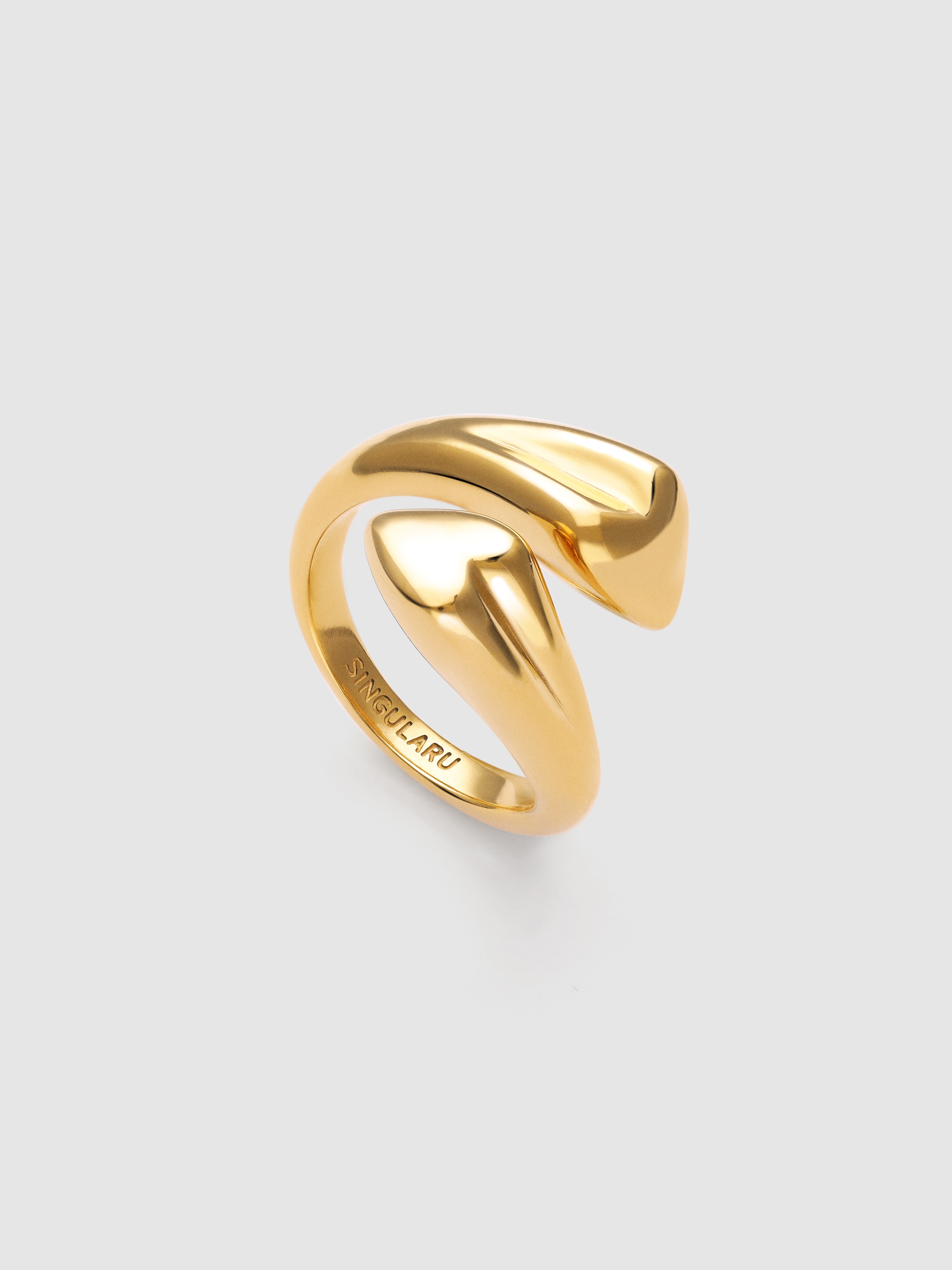 Anillo Abbraccio Amour de acero bañado en oro - Singularu - Dorado Dorado-4