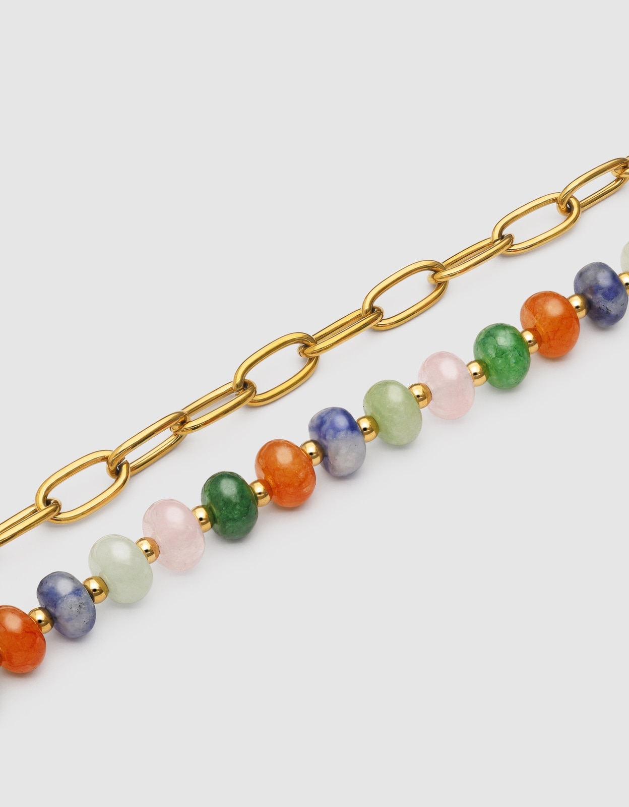 Pulseira de Elos Alpine Stones de Aço Banhado a Ouro Multicolor-3