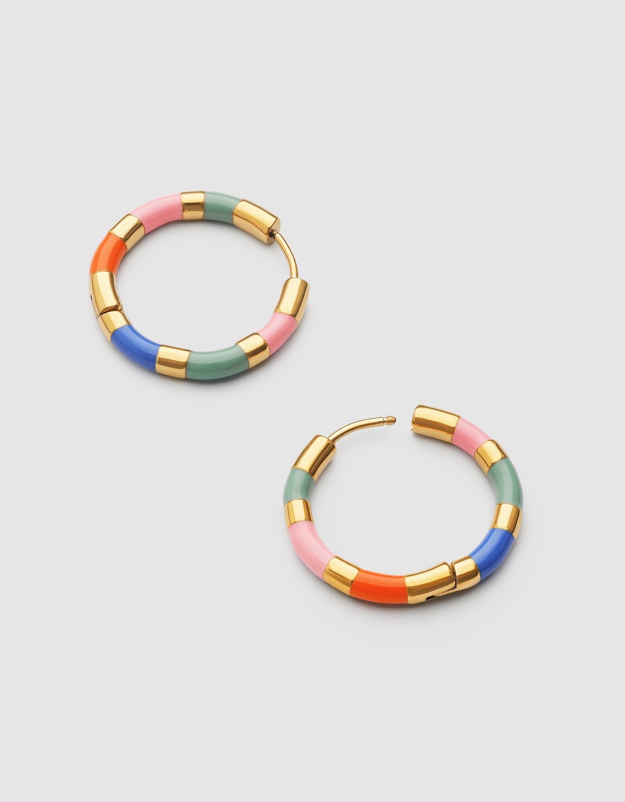 Pendientes aro carmen carla enamel de acero bañado en oro - Singularu - Multicolor Multicolor-3