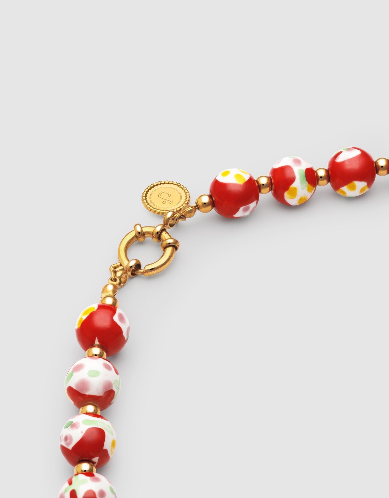 Collar carmesí de acero bañado en oro Rojo Singularu Rojo-3