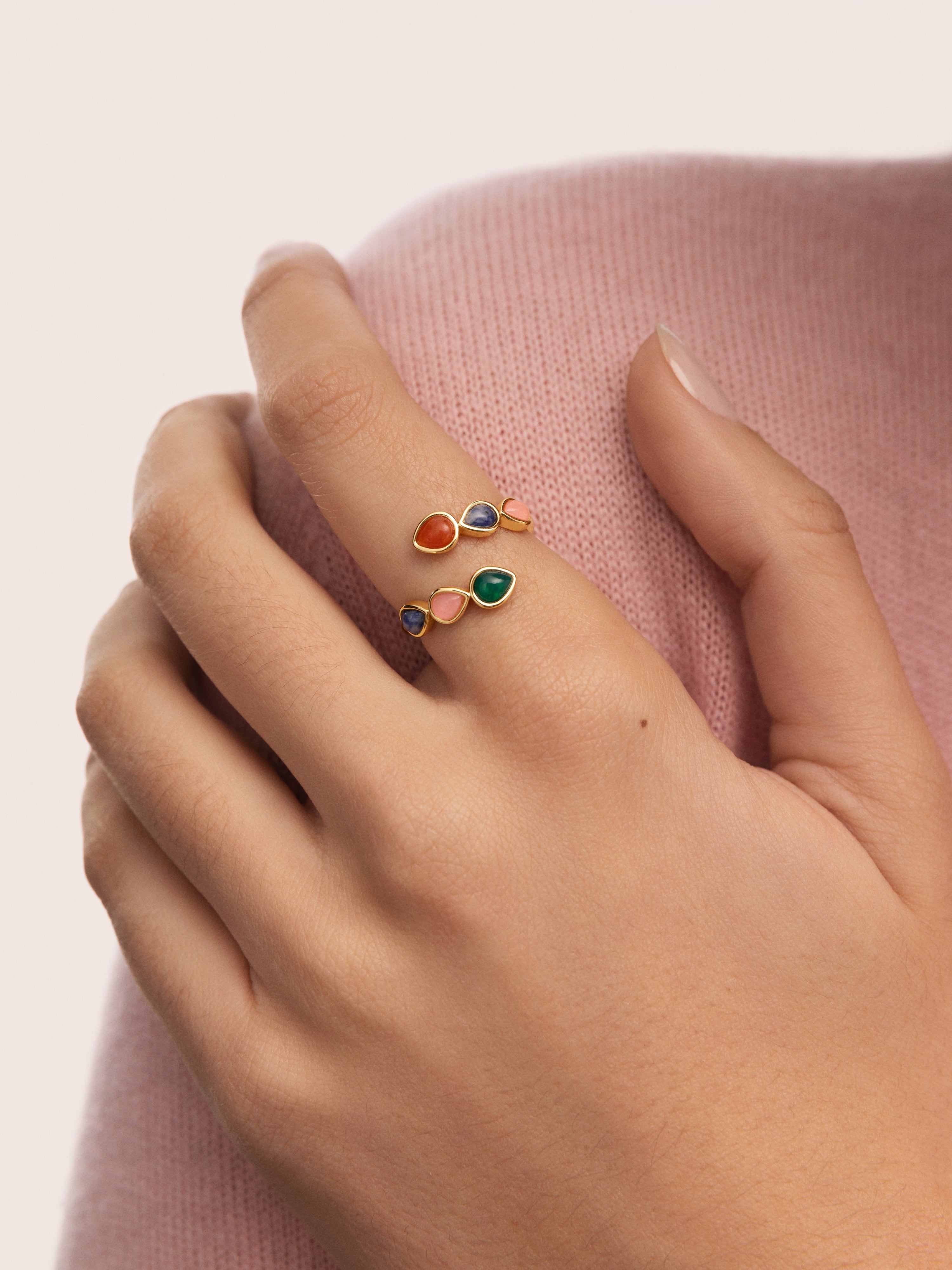 Anillo ajustable gota stones - Singularu - Multicolor Multicolor-2