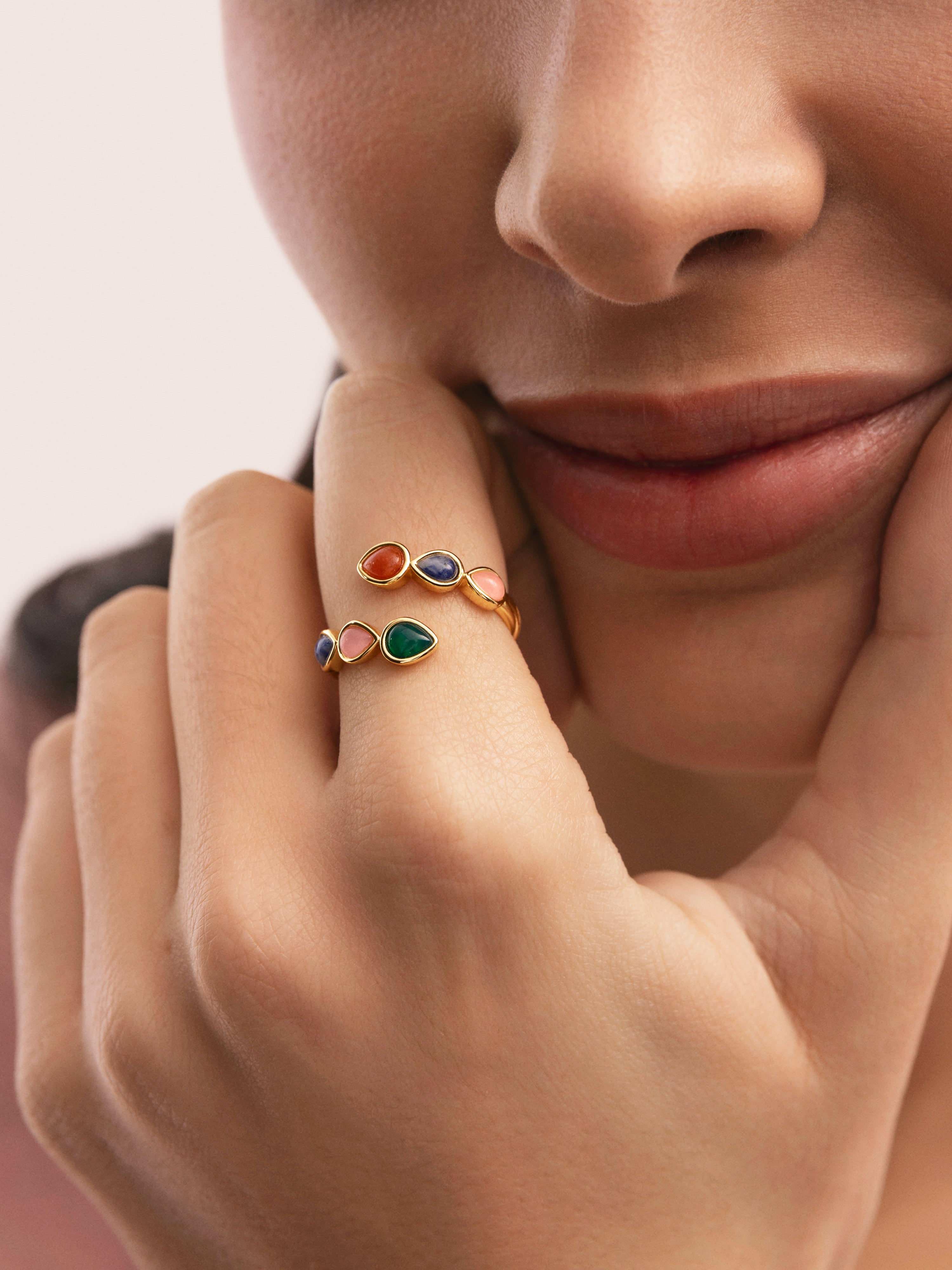 Anillo ajustable gota stones - Singularu - Multicolor Multicolor-4