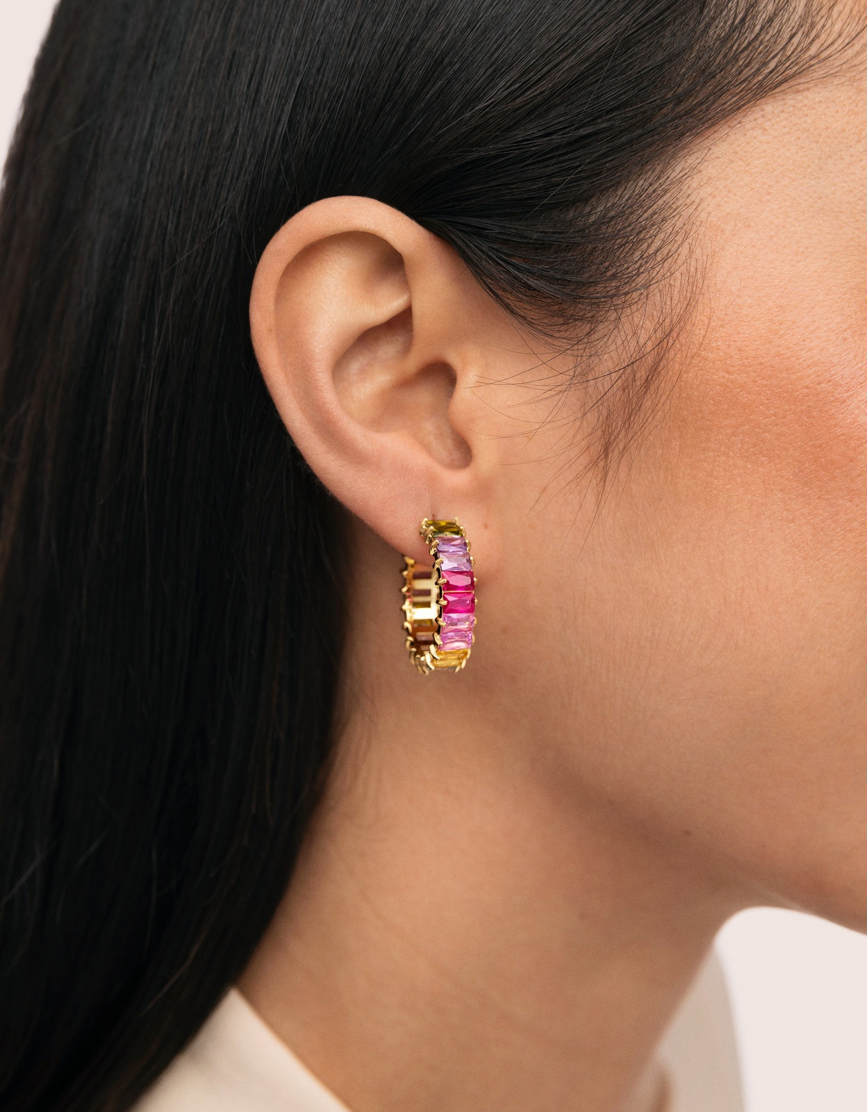 Pendientes sia berries de acero bañado en oro - Singularu - Multicolor Multicolor-2