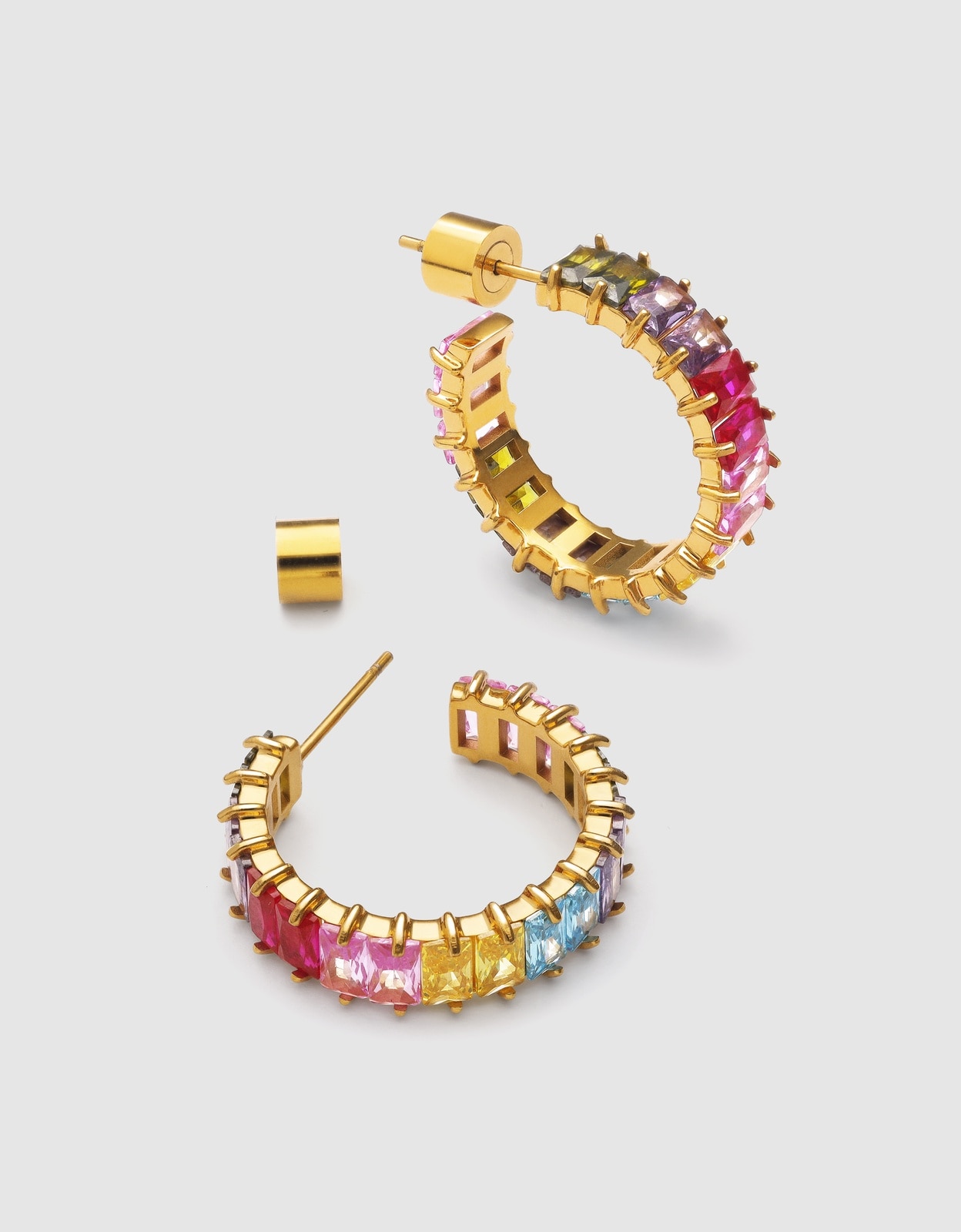 Pendientes sia berries de acero bañado en oro - Singularu - Multicolor Multicolor-3