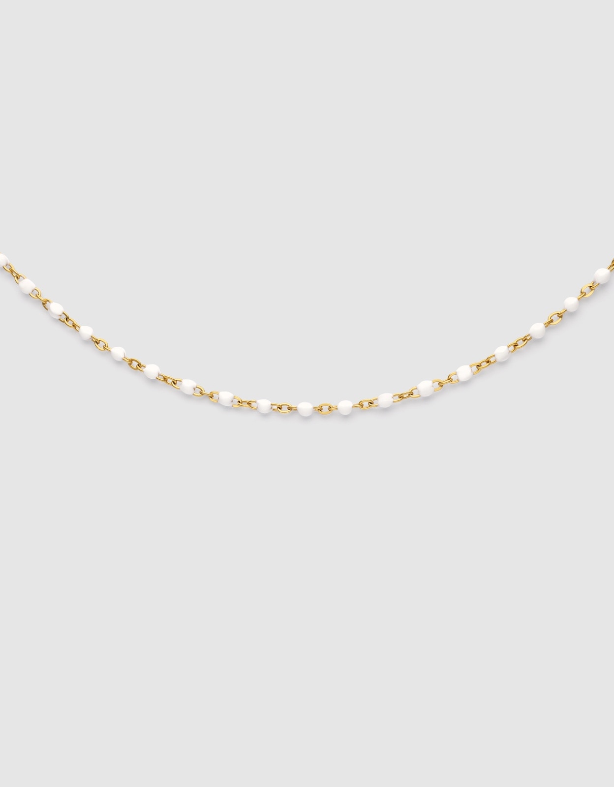 Imagen 0 de Collar dots enamel blanco de acero bañado en oro Blanco
