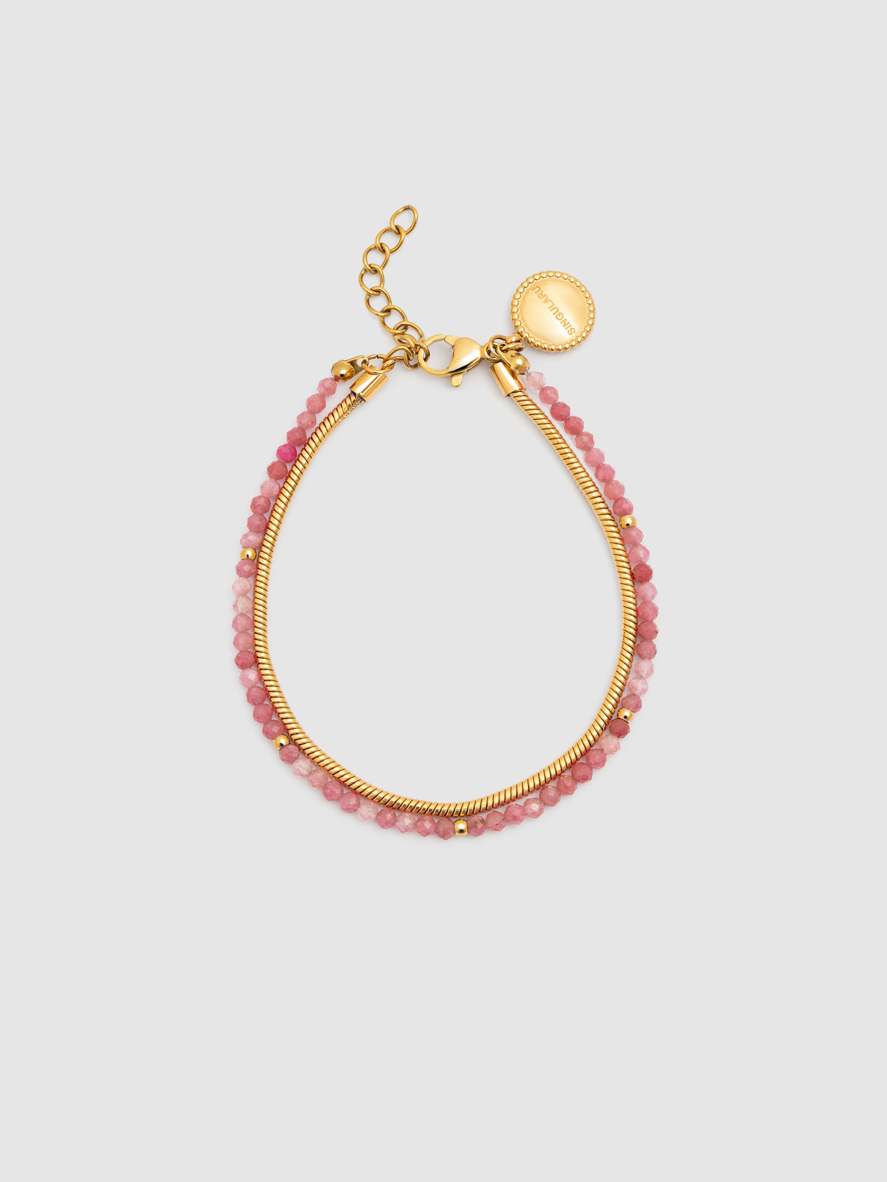 Imagen 1 de Pulsera de cadena cleopatra rose de acero bañado en oro Rosa