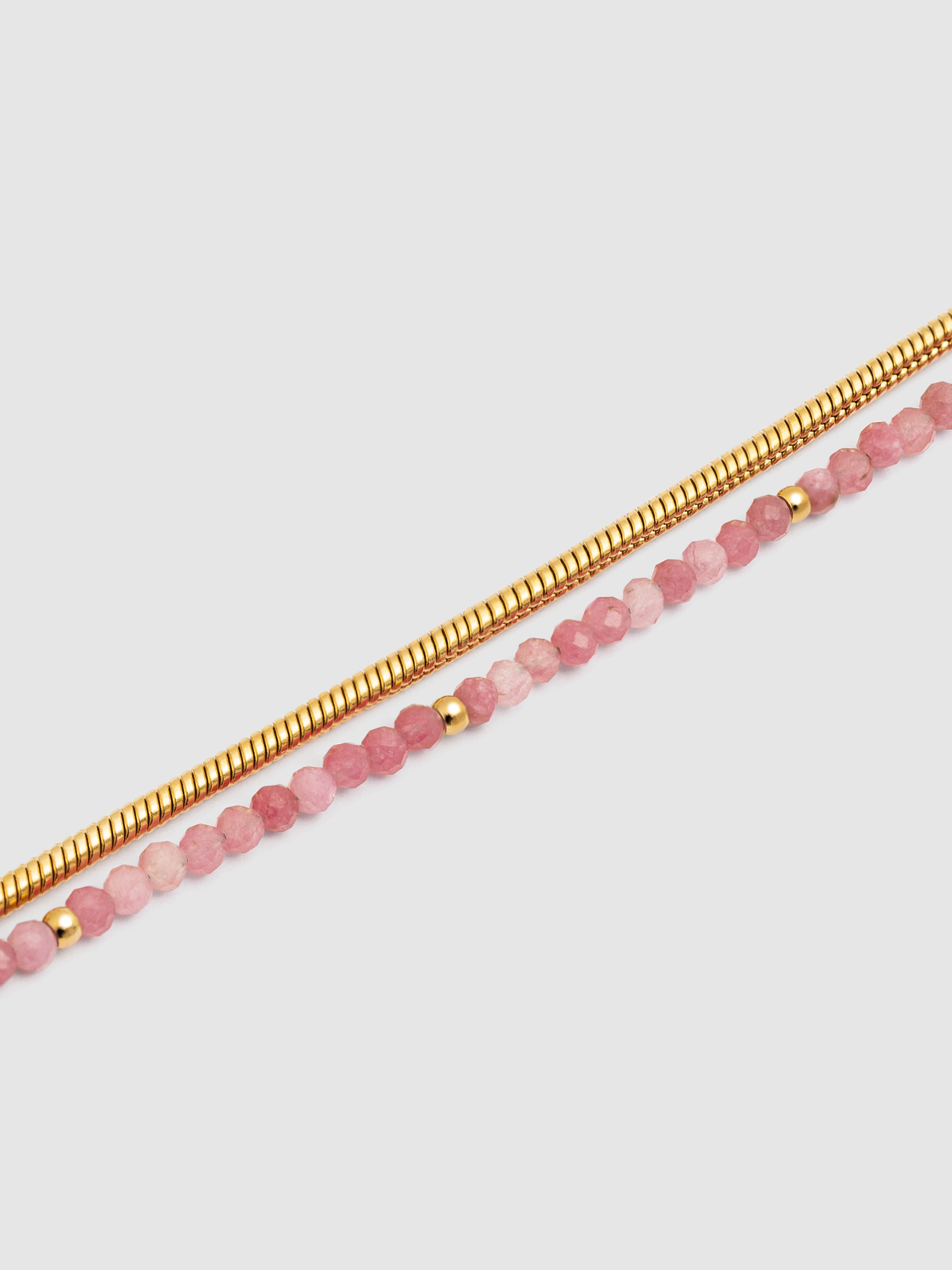 Imagen 3 de Pulsera de cadena cleopatra rose de acero bañado en oro - Singularu - Rosa Rosa