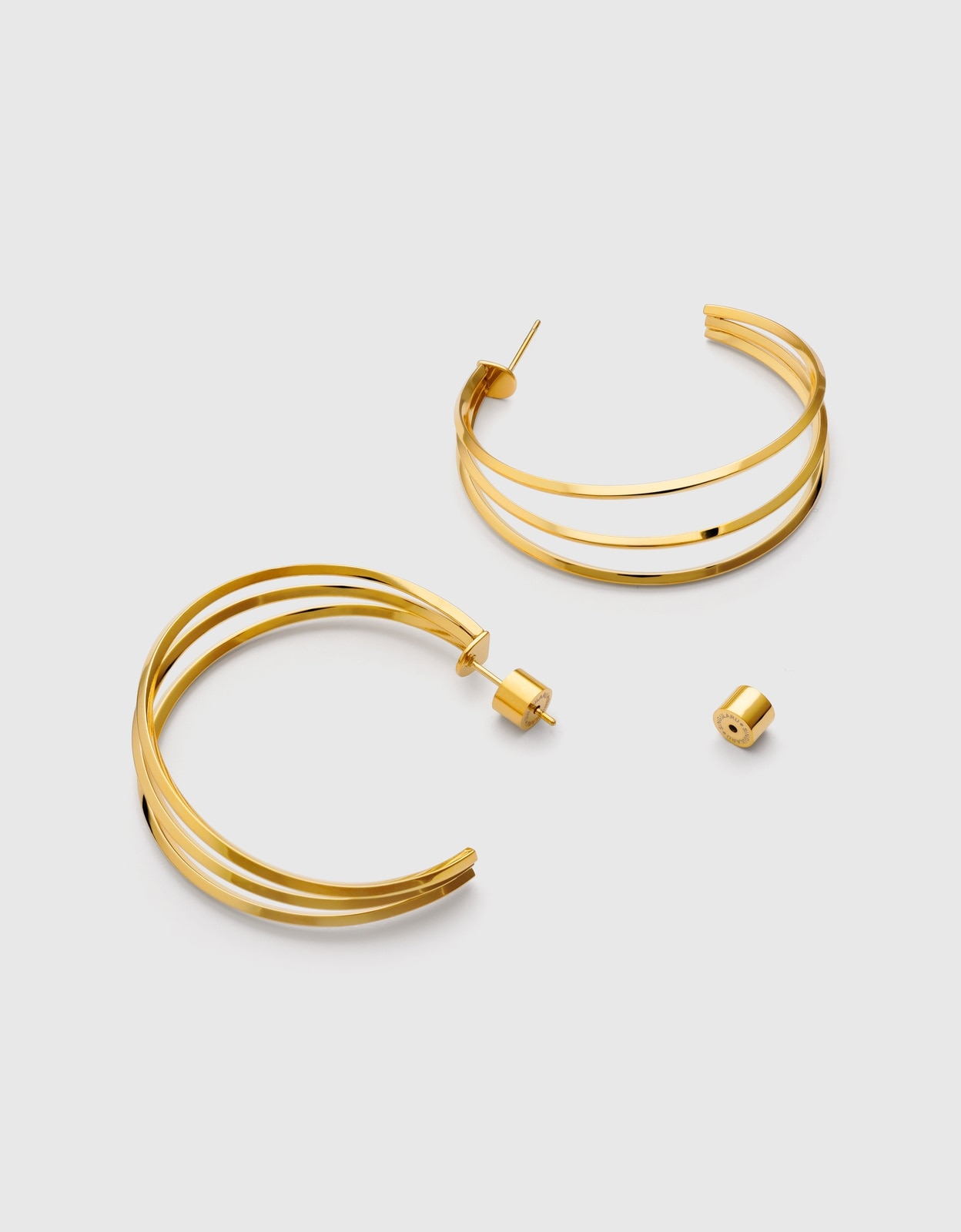 Pendientes eclipse de acero bañado en oro - Singularu - Dorado Dorado-3