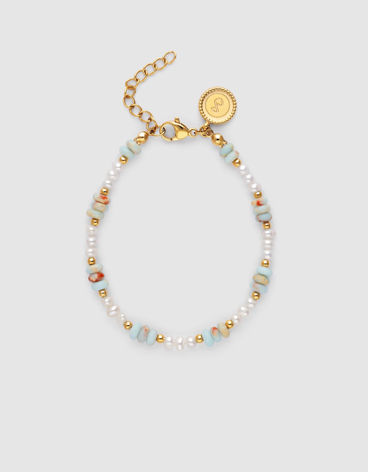 Pulsera de cadena daylight perlas de acero bañado en oro - Singularu - Multicolor Multicolor-1