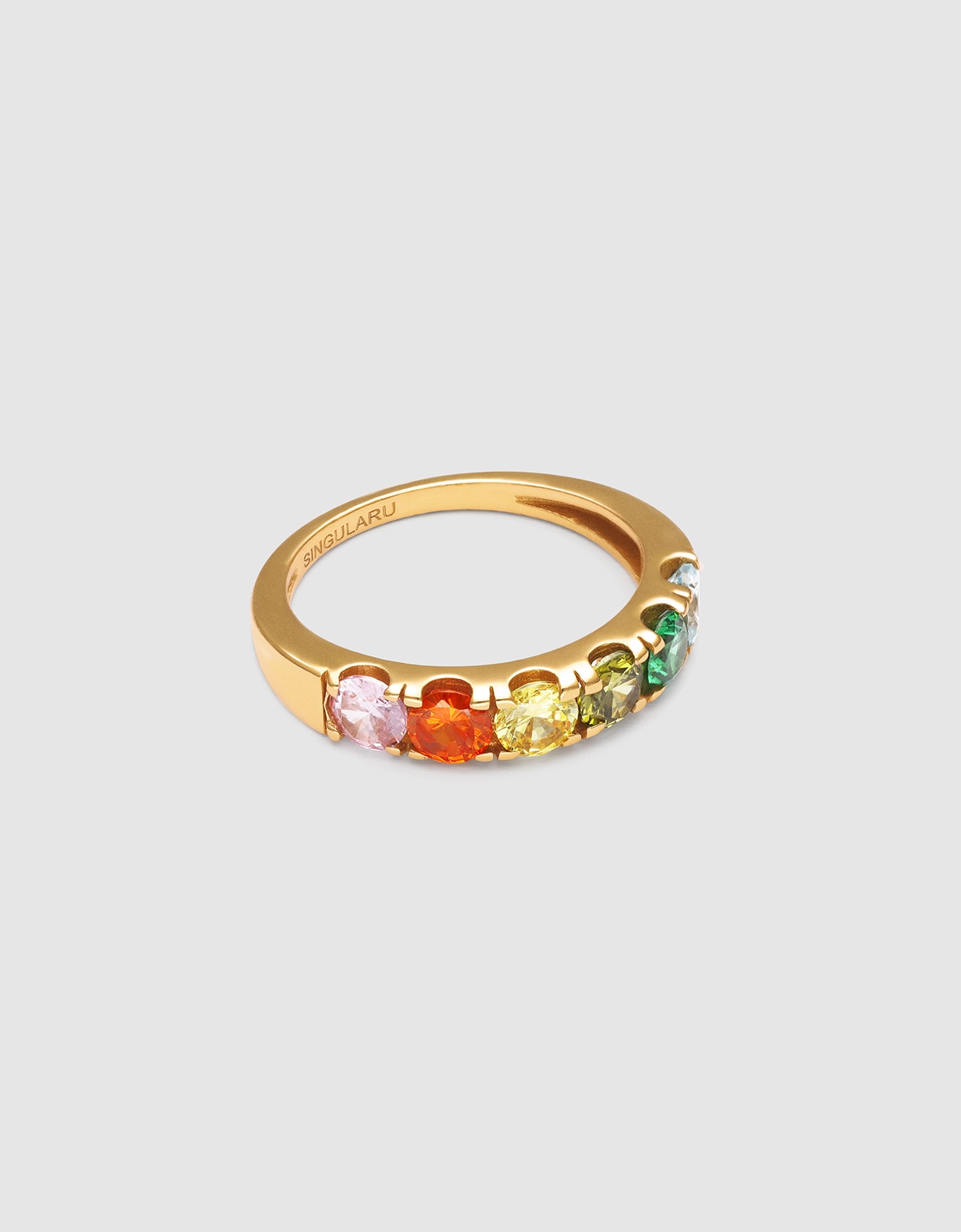 Imagen 1 de Anillo colorway de aleación de metales bañado en oro - Singularu - Multicolor Multicolor