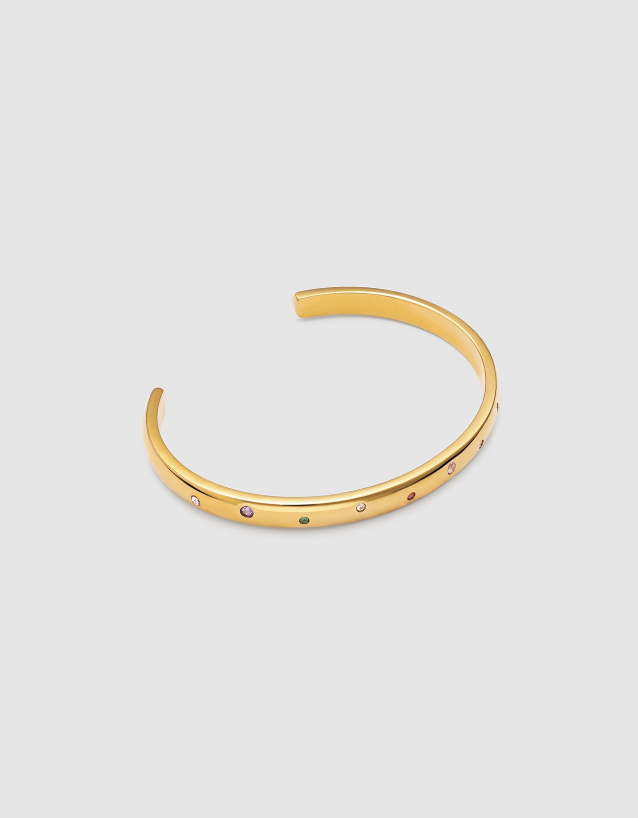 Brazalete curve rainbow de acero bañado en oro - Singularu - Multicolor Multicolor-1