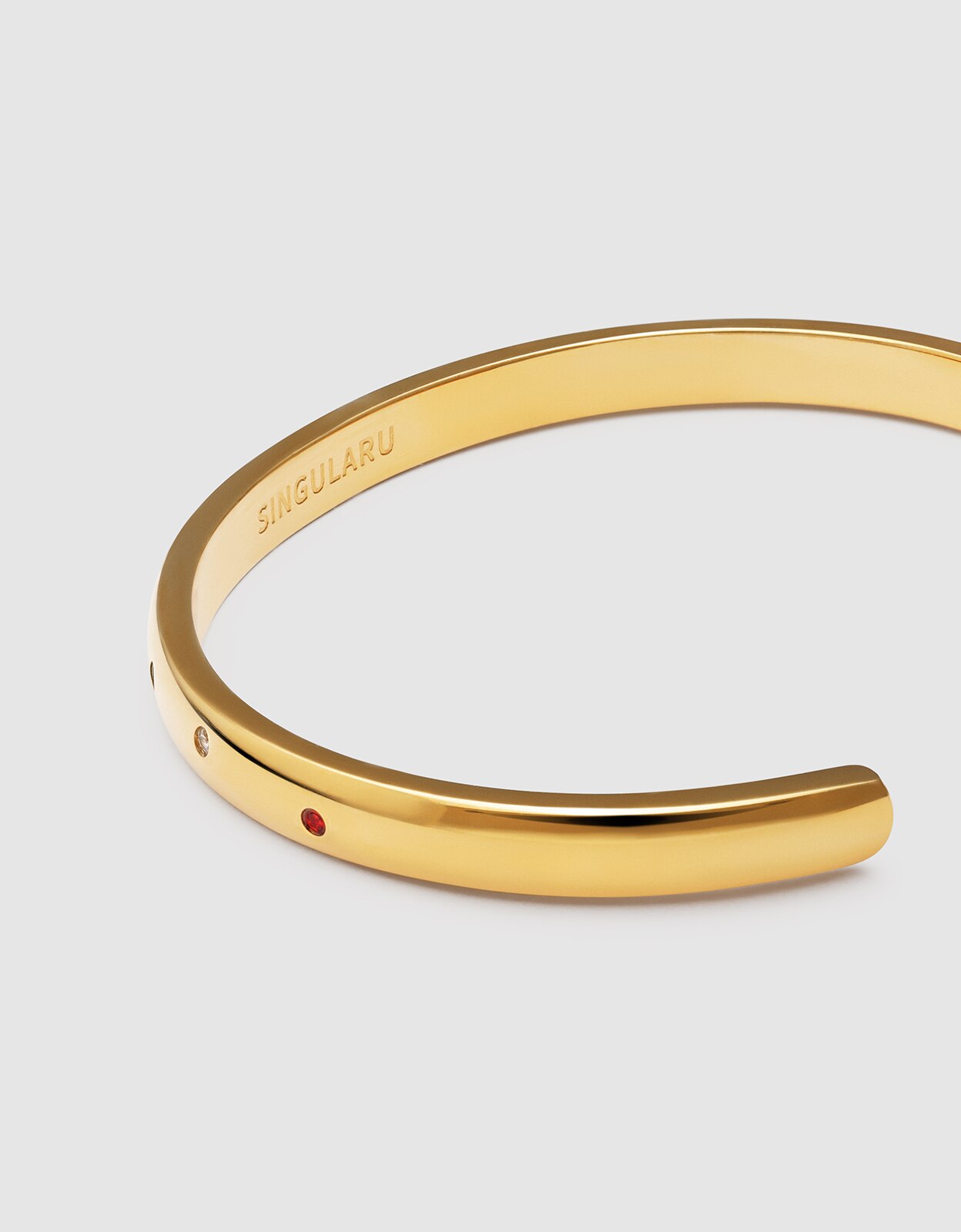 Brazalete curve rainbow de acero bañado en oro - Singularu - Multicolor Multicolor-3