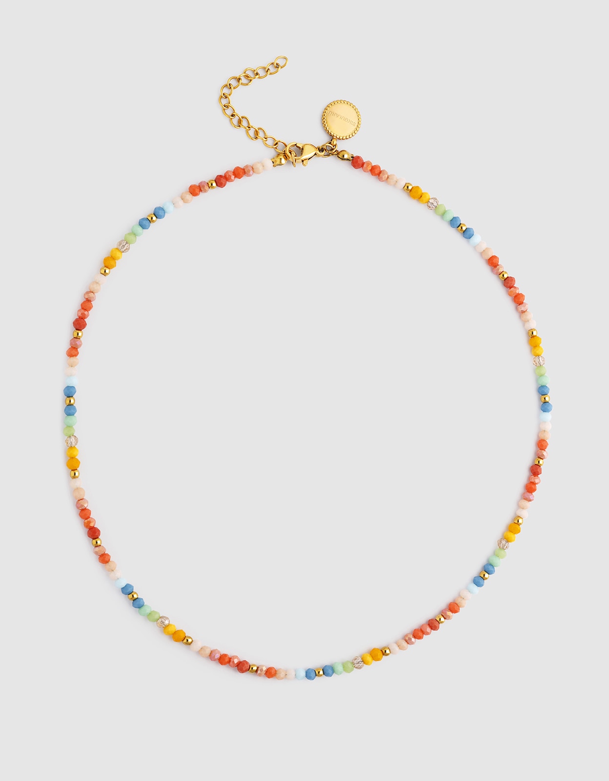 Collar crystals pastel de acero bañado en oro - Singularu - Multicolor Multicolor-4