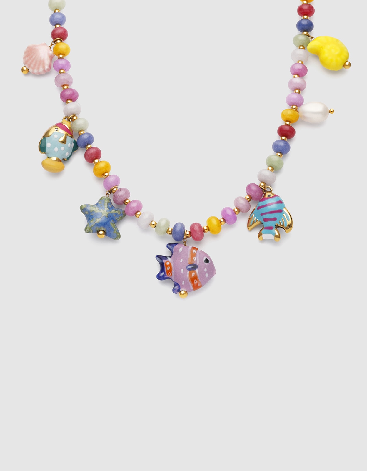 Collar oceánic colors de acero bañado en oro Multicolor Singularu Multicolor-1