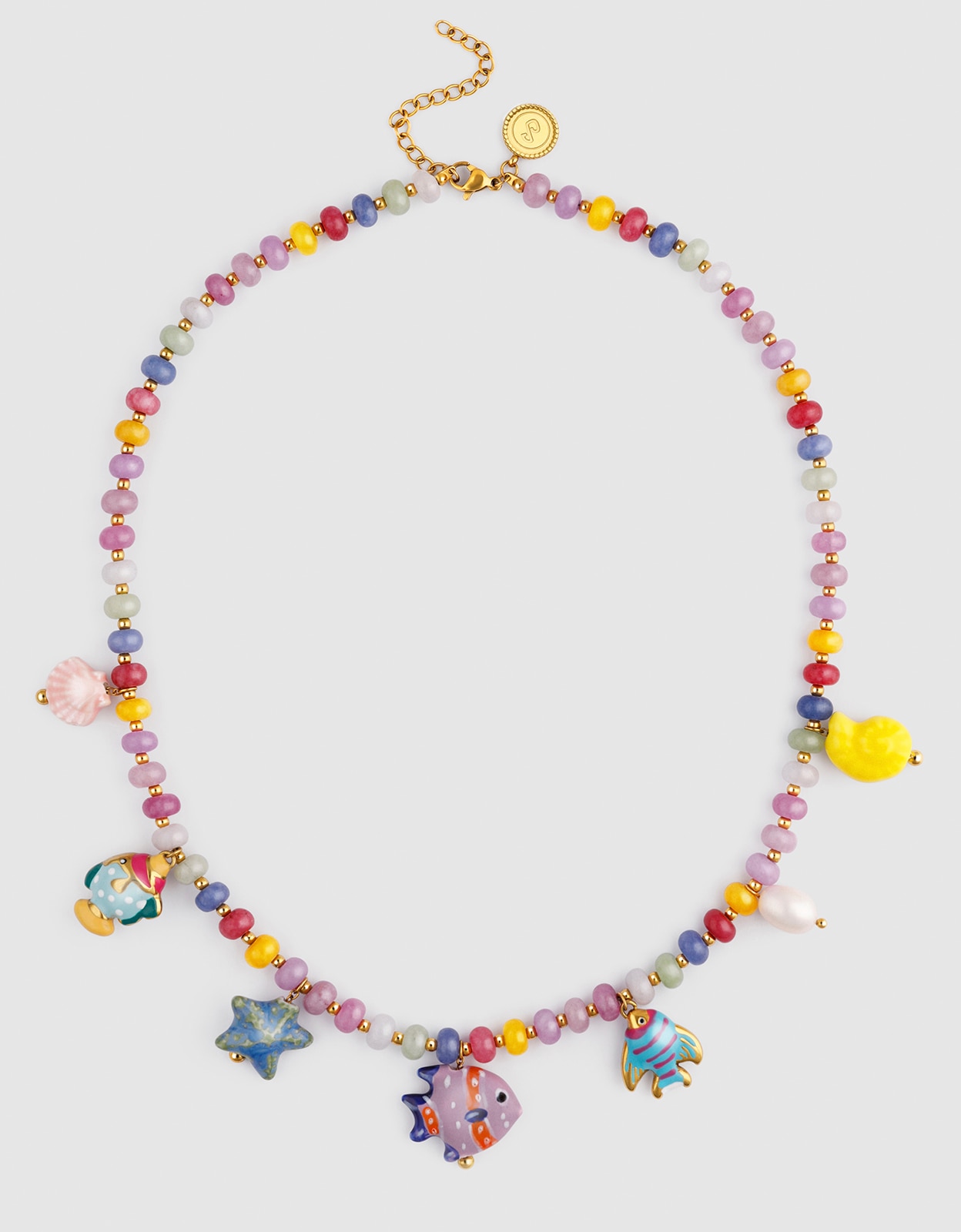 Collar oceánic colors de acero bañado en oro Multicolor Singularu Multicolor-5