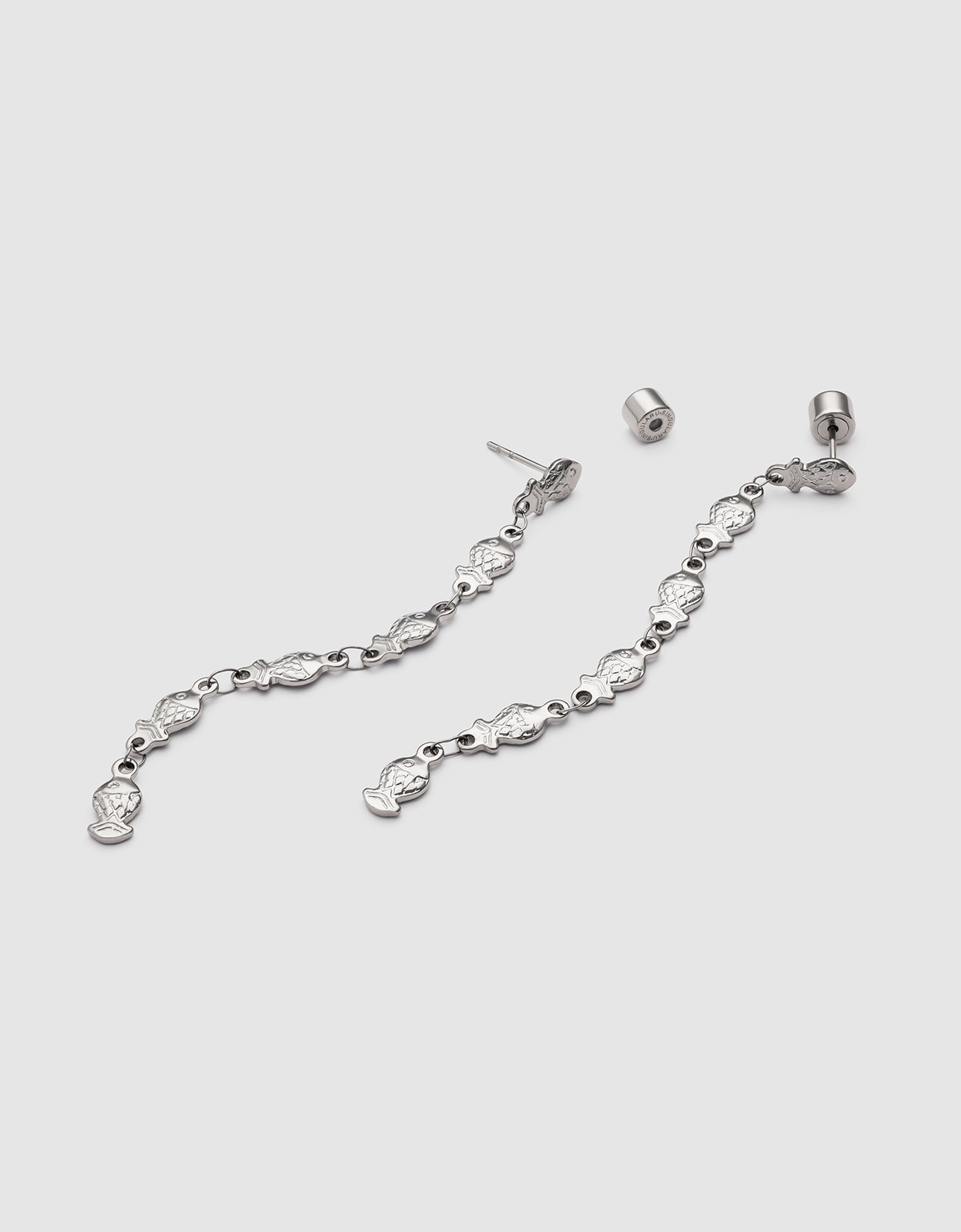 Pendientes long mar de acero - Singularu - Plateado Plateado-3