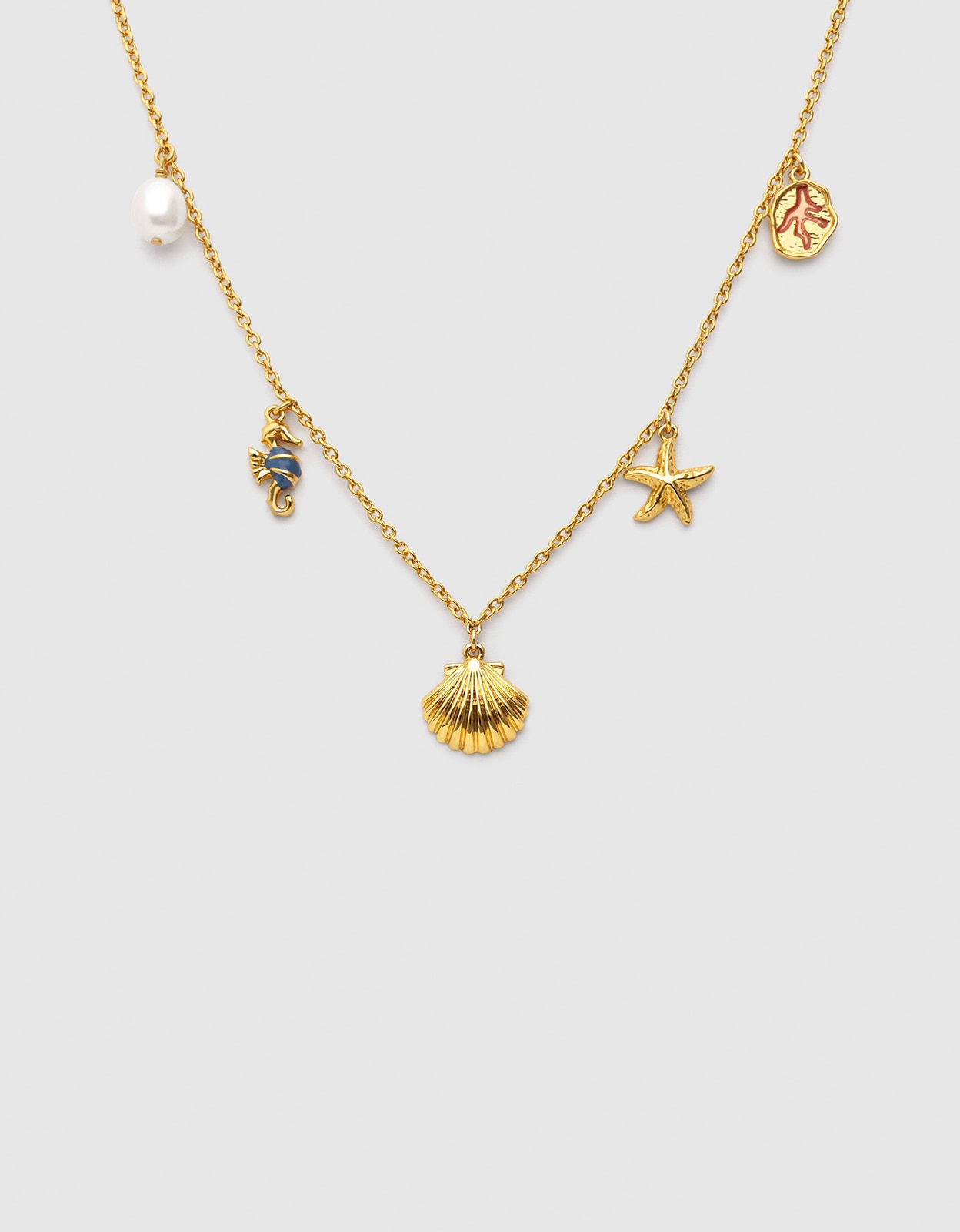 Imagen 0 de Collar marítima de aleación de metales bañado en oro Multicolor
